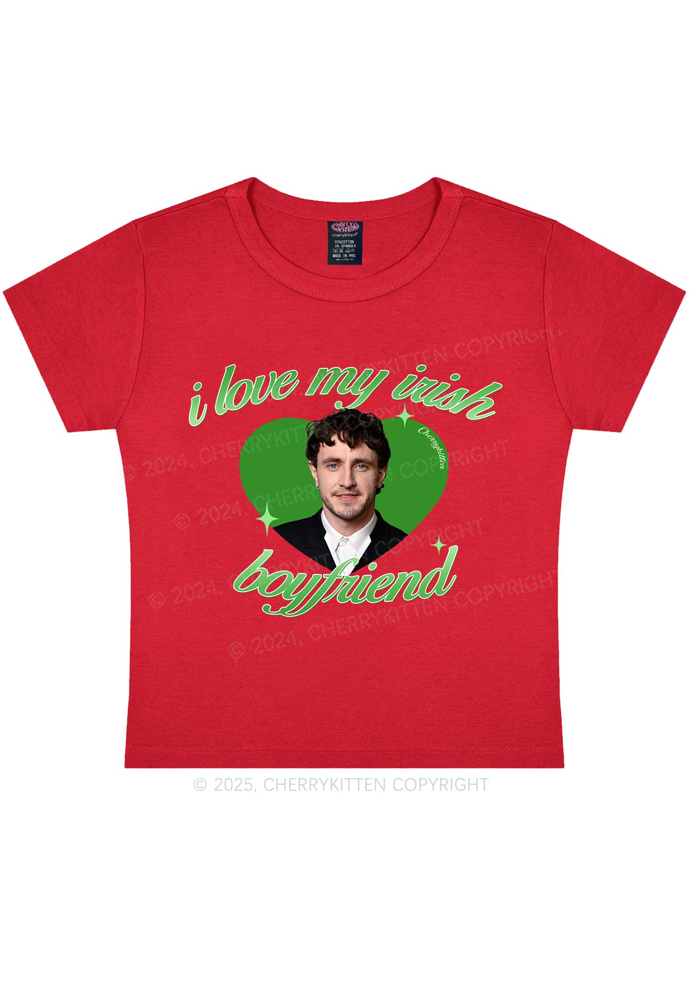 Custom Love My Irish Boyfriend St Patricks Y2K Baby Tee Cherrykitten - Image 7