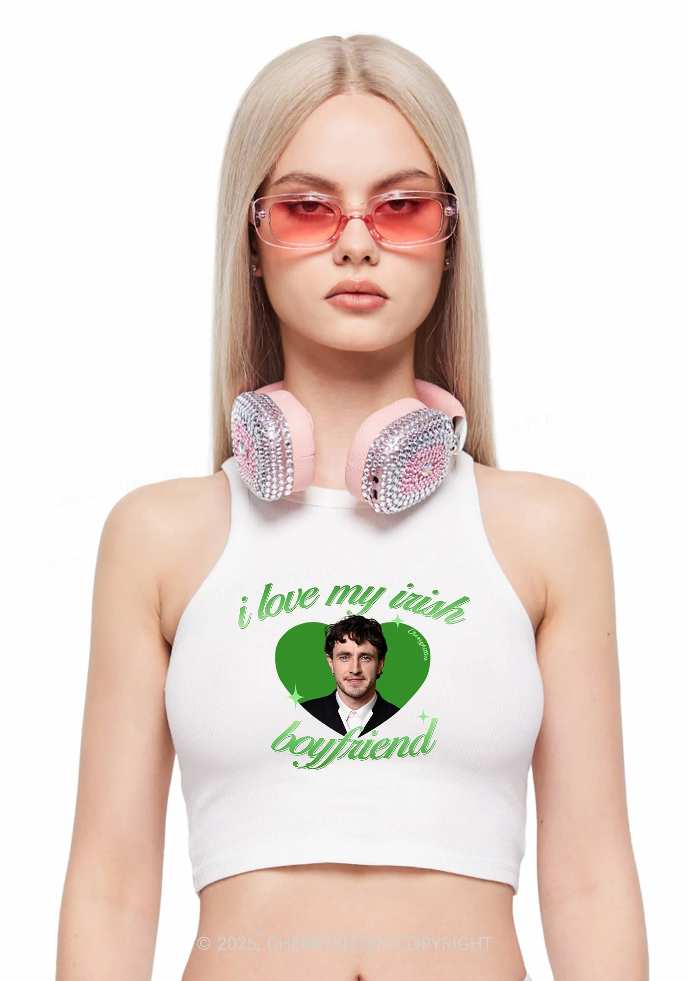 Custom Love My Irish Boyfriend St Patricks Y2K Crop Tank Top Cherrykitten - Image 3
