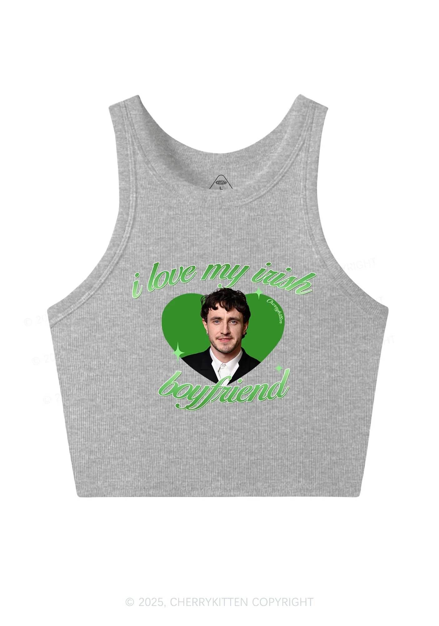 Custom Love My Irish Boyfriend St Patricks Y2K Crop Tank Top Cherrykitten - Image 6