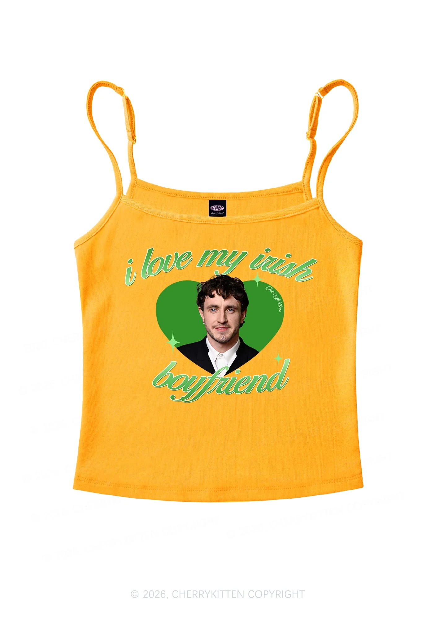 Custom Love My Irish Boyfriend St Patricks Y2K Spaghetti Strap Cami Cherrykitten - Image 7