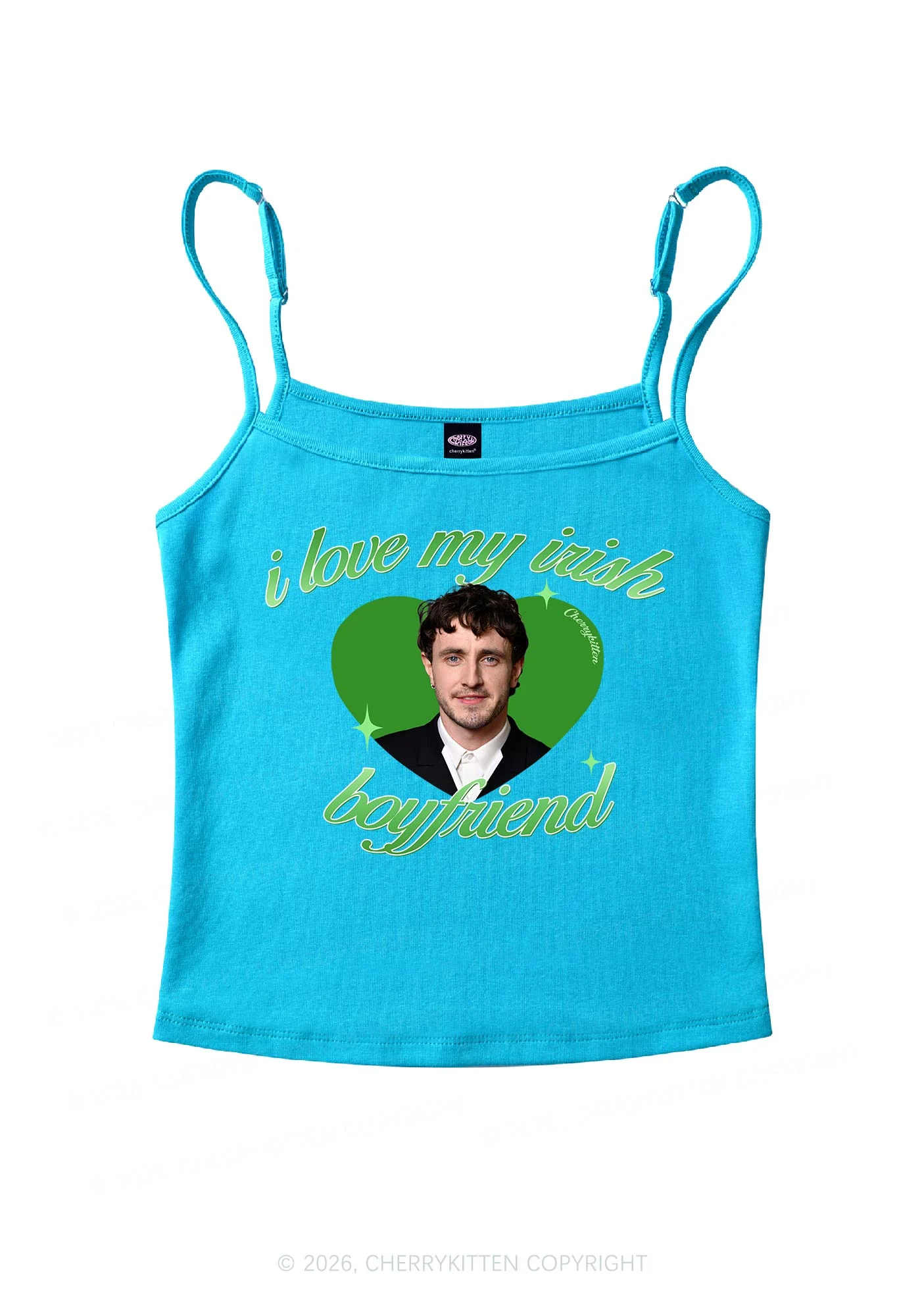 Custom Love My Irish Boyfriend St Patricks Y2K Spaghetti Strap Cami Cherrykitten - Image 8
