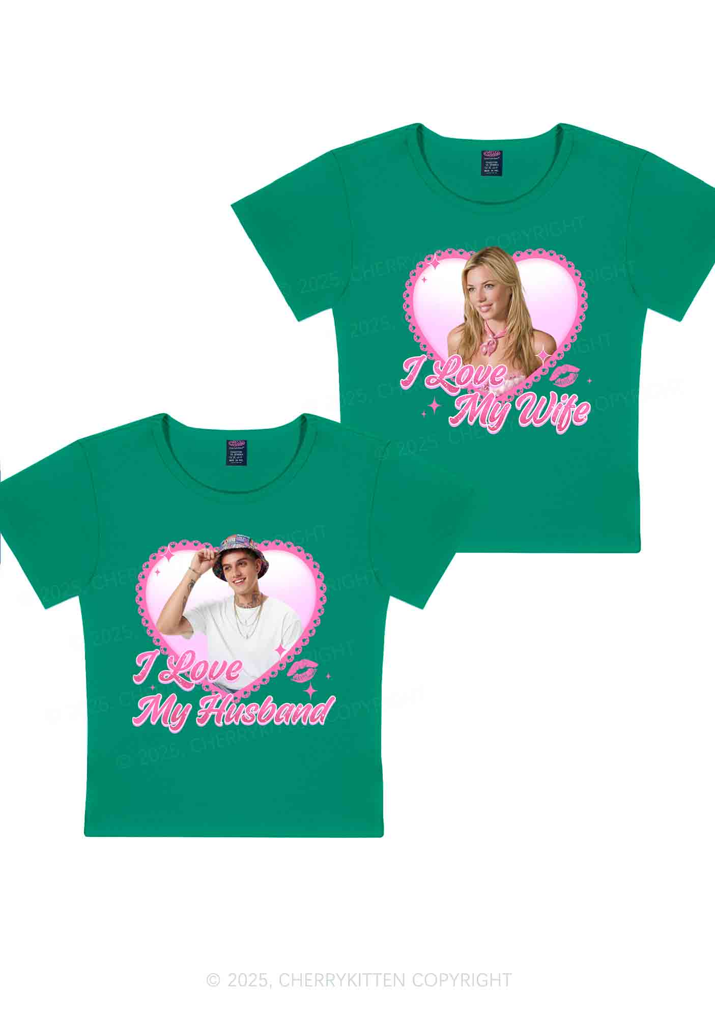 Custom Love My Wife Photo Y2K Valentine's Day Baby Tee Cherrykitten - Image 10