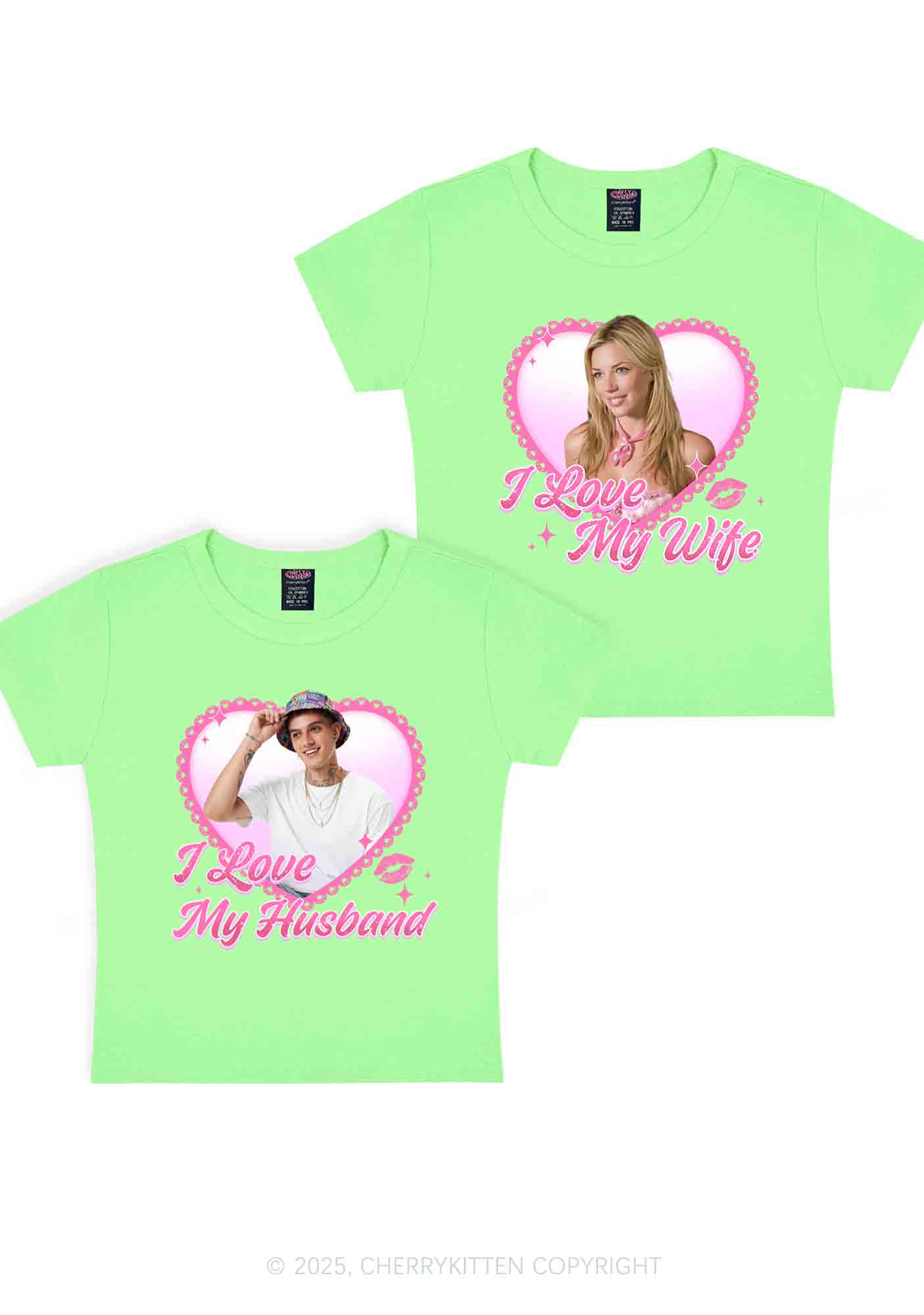 Custom Love My Wife Photo Y2K Valentine's Day Baby Tee Cherrykitten - Image 13