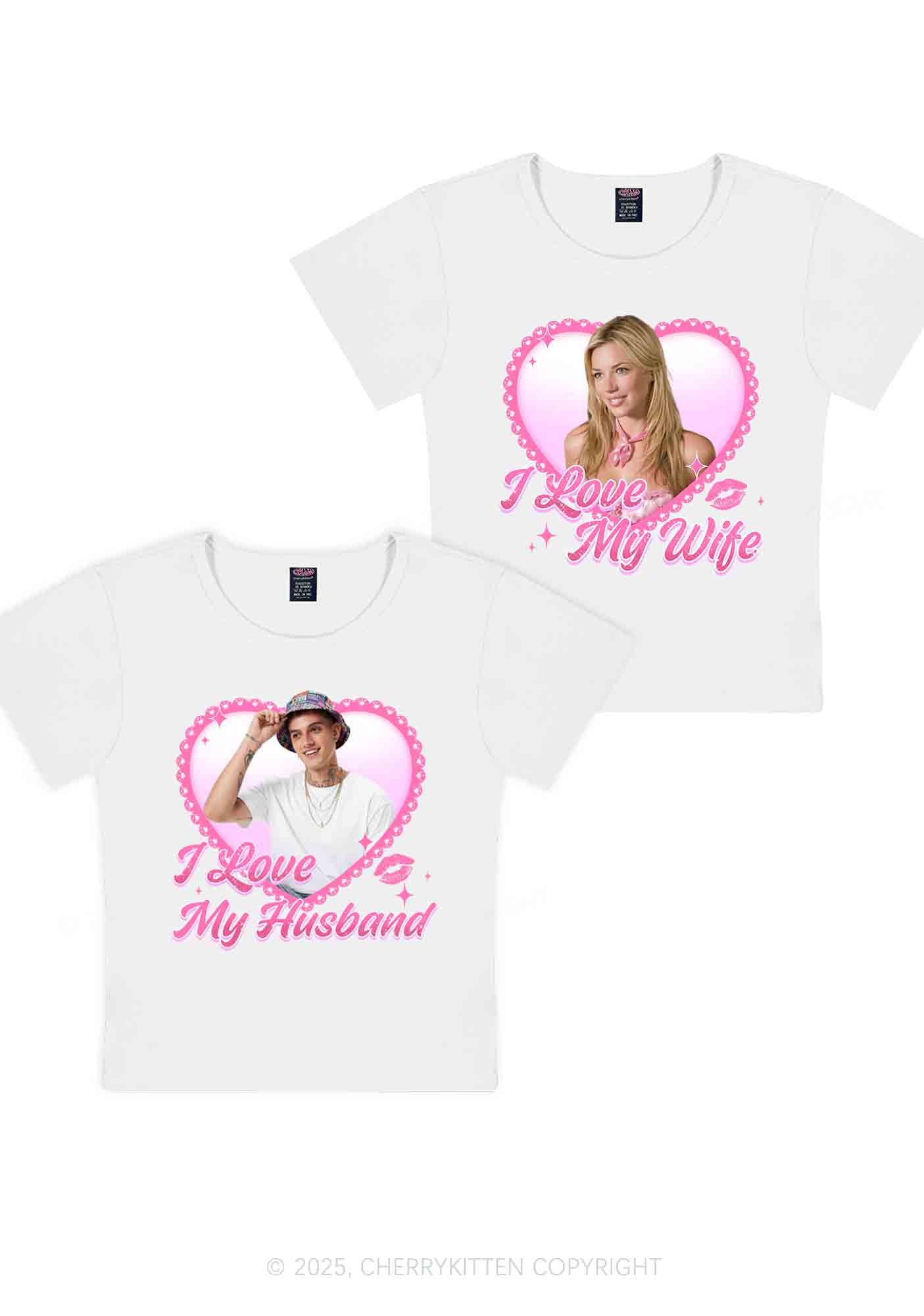 Custom Love My Wife Photo Y2K Valentine's Day Baby Tee Cherrykitten - Image 4