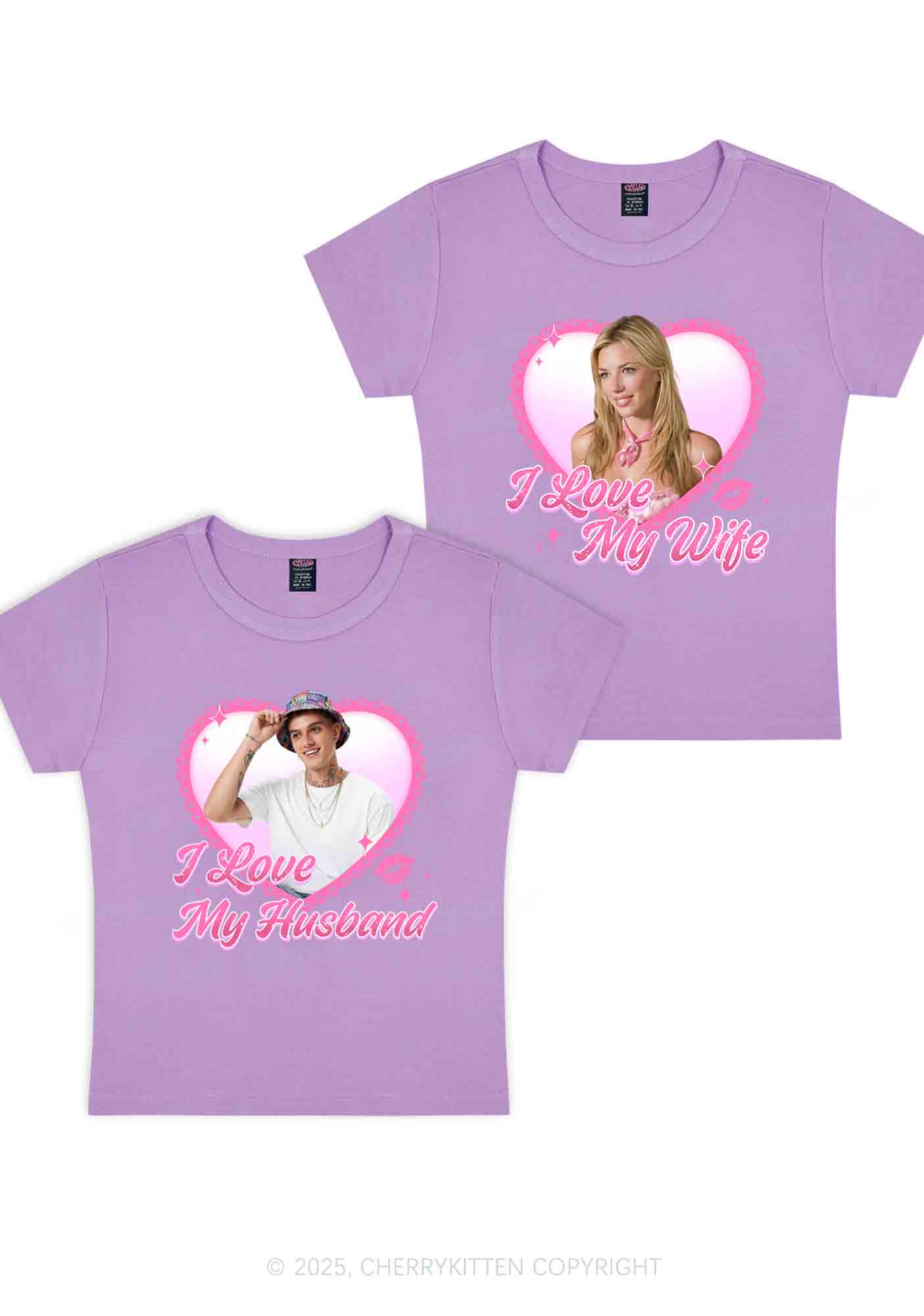 Custom Love My Wife Photo Y2K Valentine's Day Baby Tee Cherrykitten - Image 6