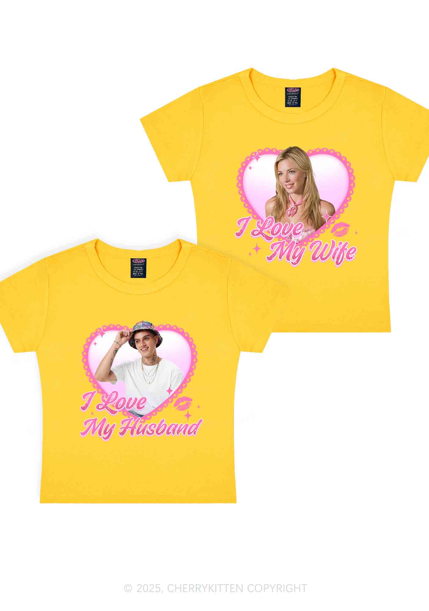 Custom Love My Wife Photo Y2K Valentine's Day Baby Tee Cherrykitten - Image 8