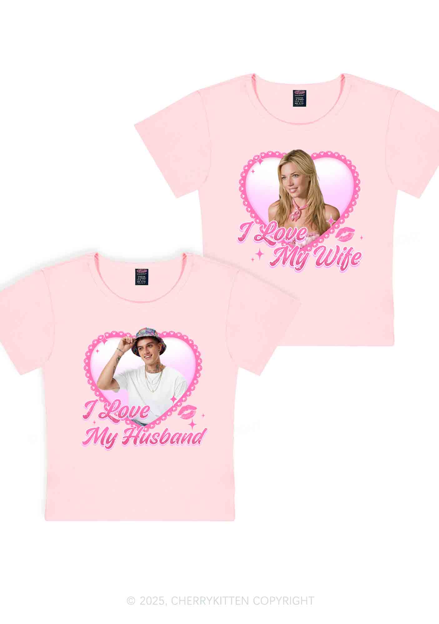 Custom Love My Wife Photo Y2K Valentine's Day Baby Tee Cherrykitten - Image 9