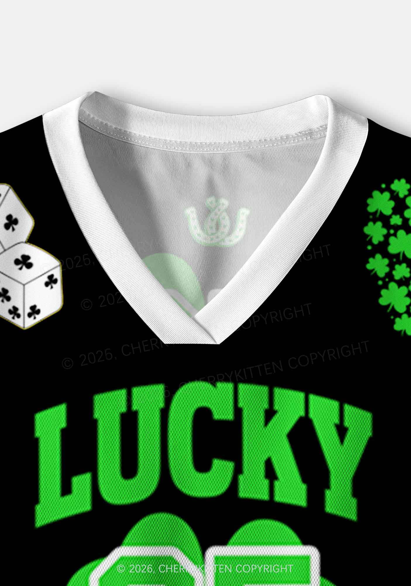Custom Lucky Horseshoe St Patricks Y2K Crop Sport Jersey Shirts Cherrykitten - Image 5