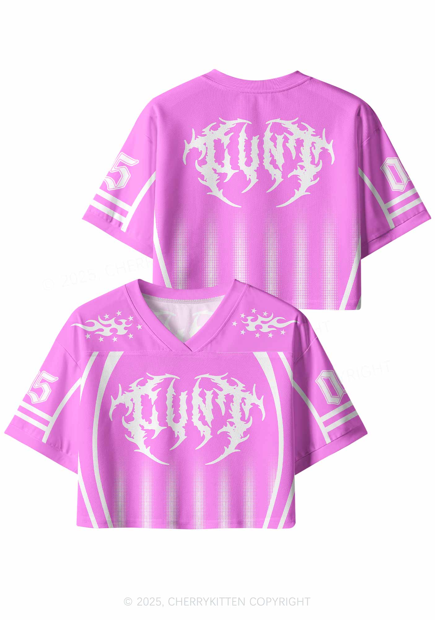 Custom Magenta Pink Cxxt Y2K Crop Sport Jersey Shirts Cherrykitten - Image 3