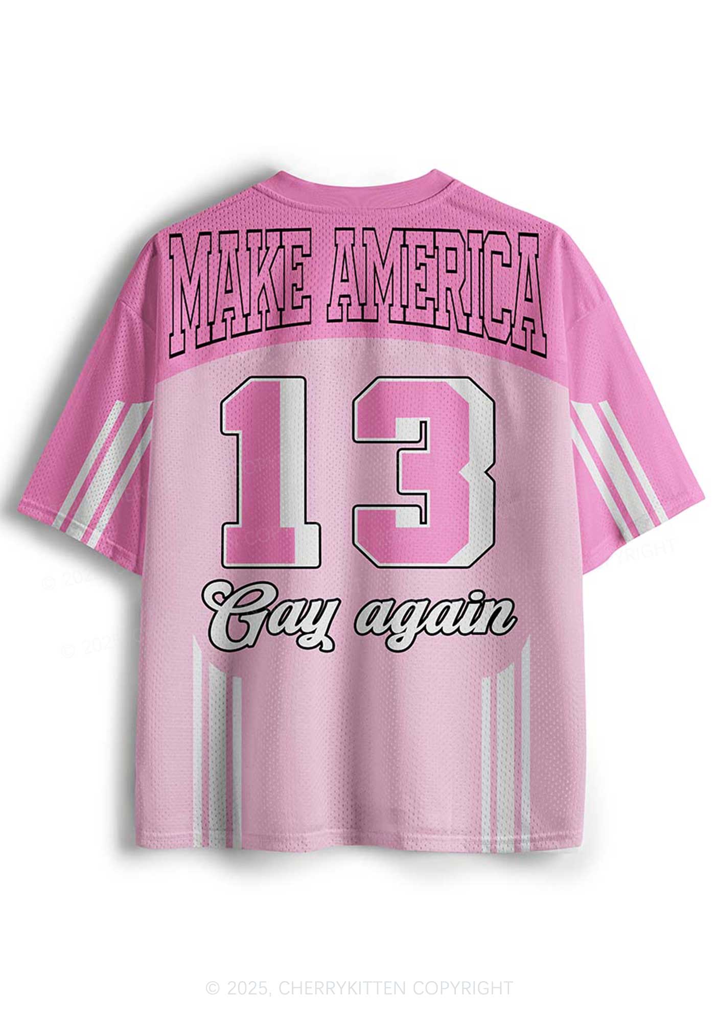 Custom Make America Gay Again Pride Y2K Sport Jersey Shirts Cherrykitten - Image 3