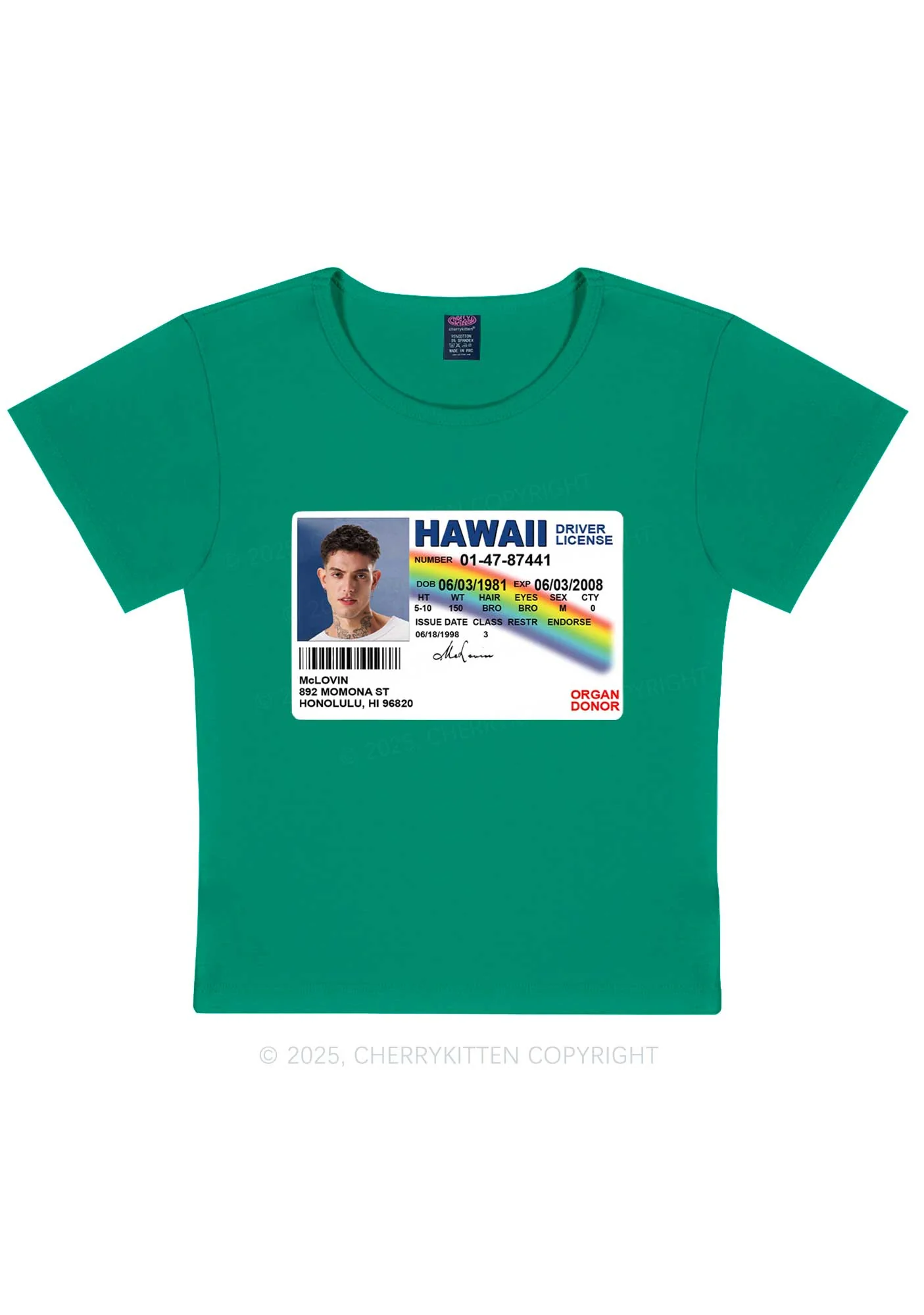 Custom MCL ID Y2K Baby Tee Cherrykitten - Image 12