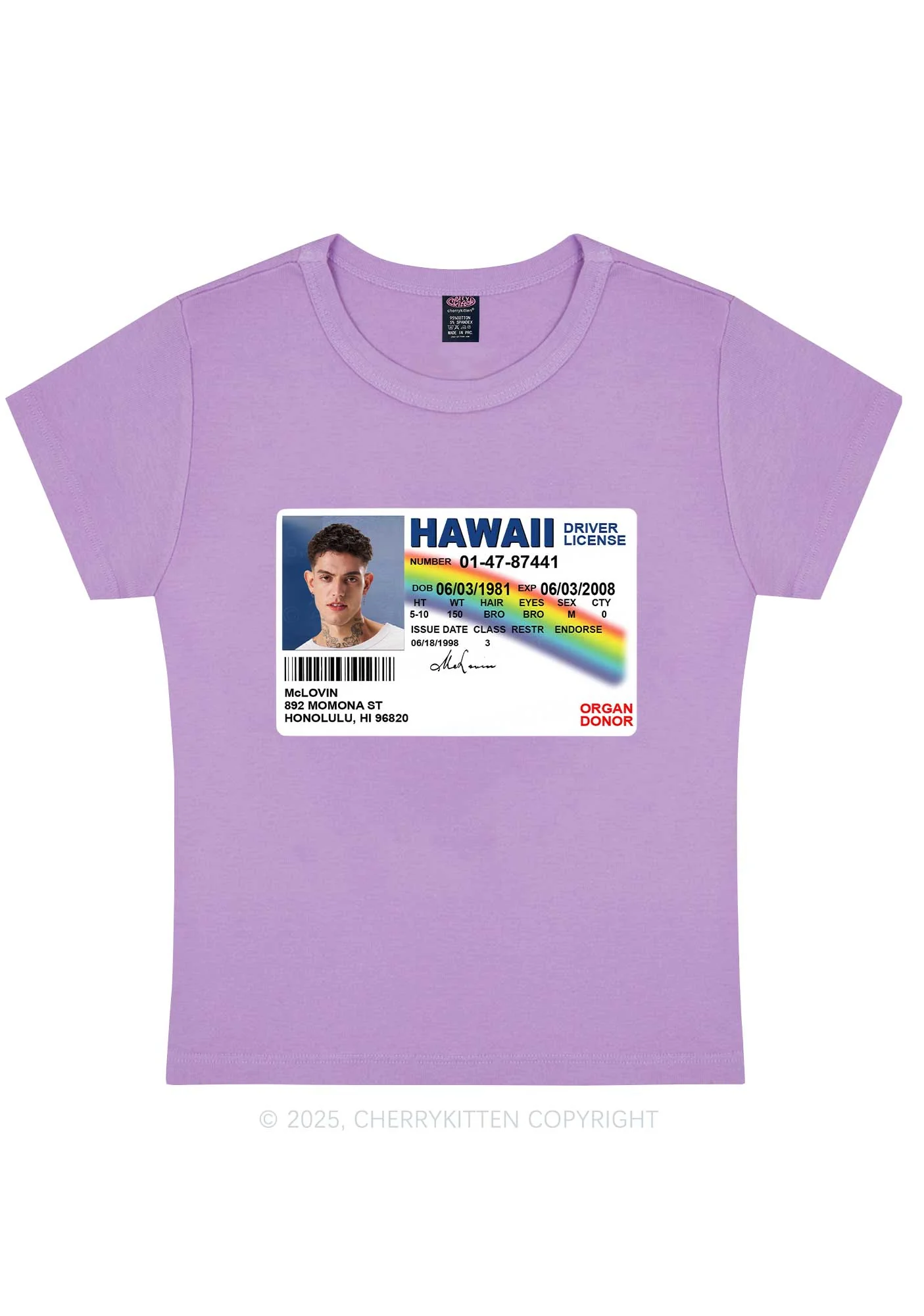 Custom MCL ID Y2K Baby Tee Cherrykitten - Image 5