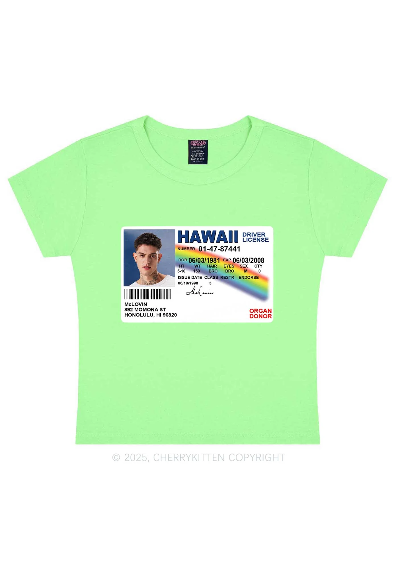 Custom MCL ID Y2K Baby Tee Cherrykitten - Image 9