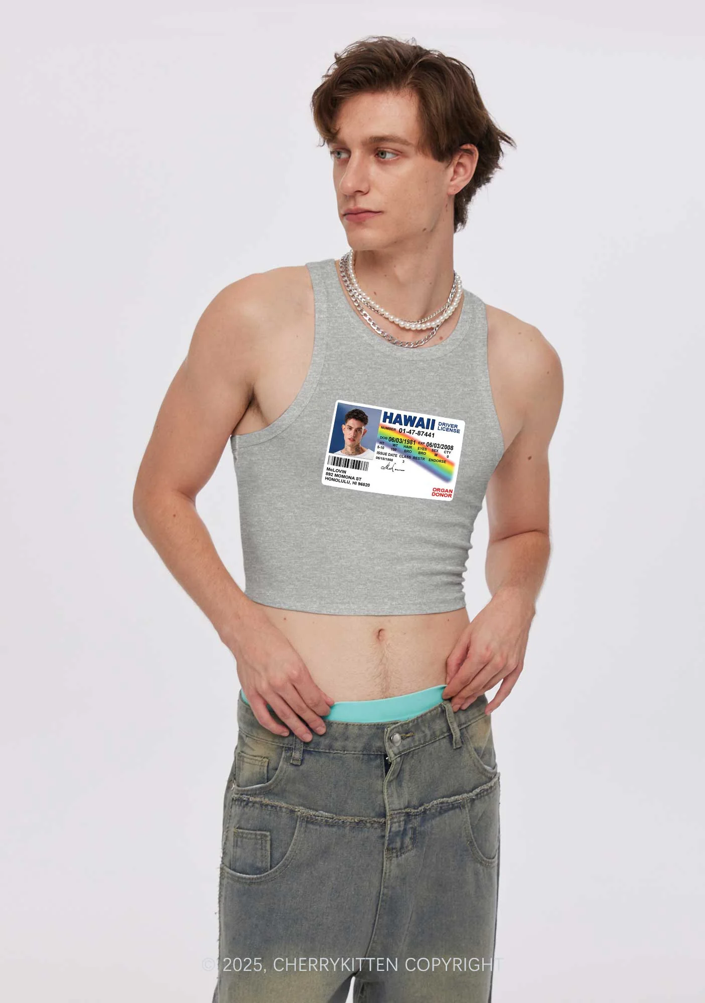 Custom MCL ID Y2K Crop Tank Top Cherrykitten - Image 2