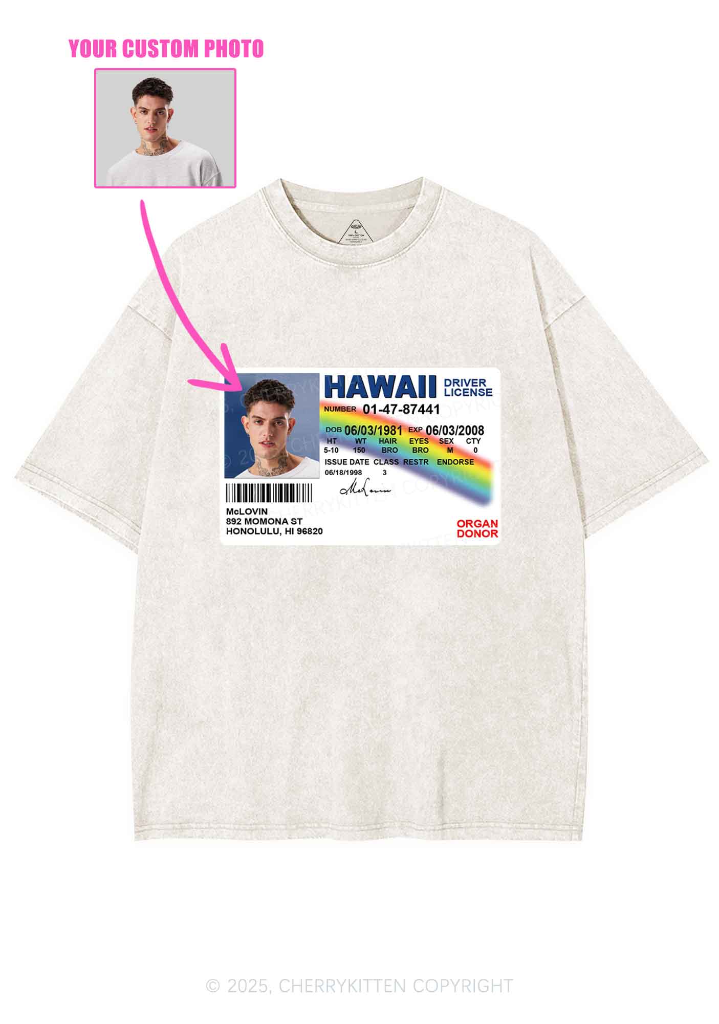 Custom MCL ID Y2K Shirts Washed Tee Cherrykitten - Image 3