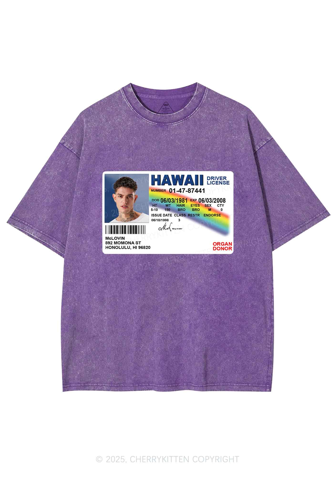 Custom MCL ID Y2K Shirts Washed Tee Cherrykitten - Image 5
