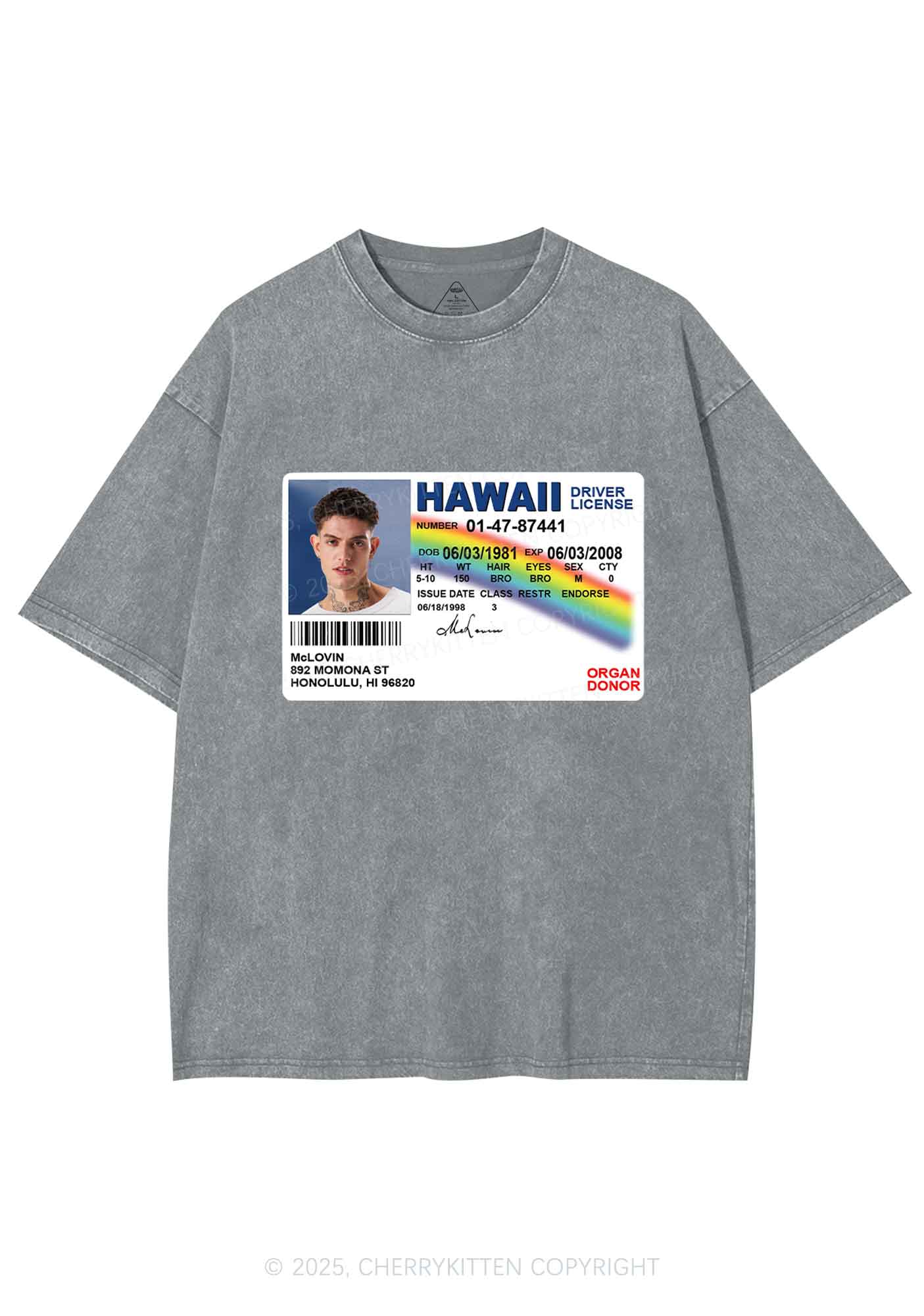 Custom MCL ID Y2K Shirts Washed Tee Cherrykitten - Image 7