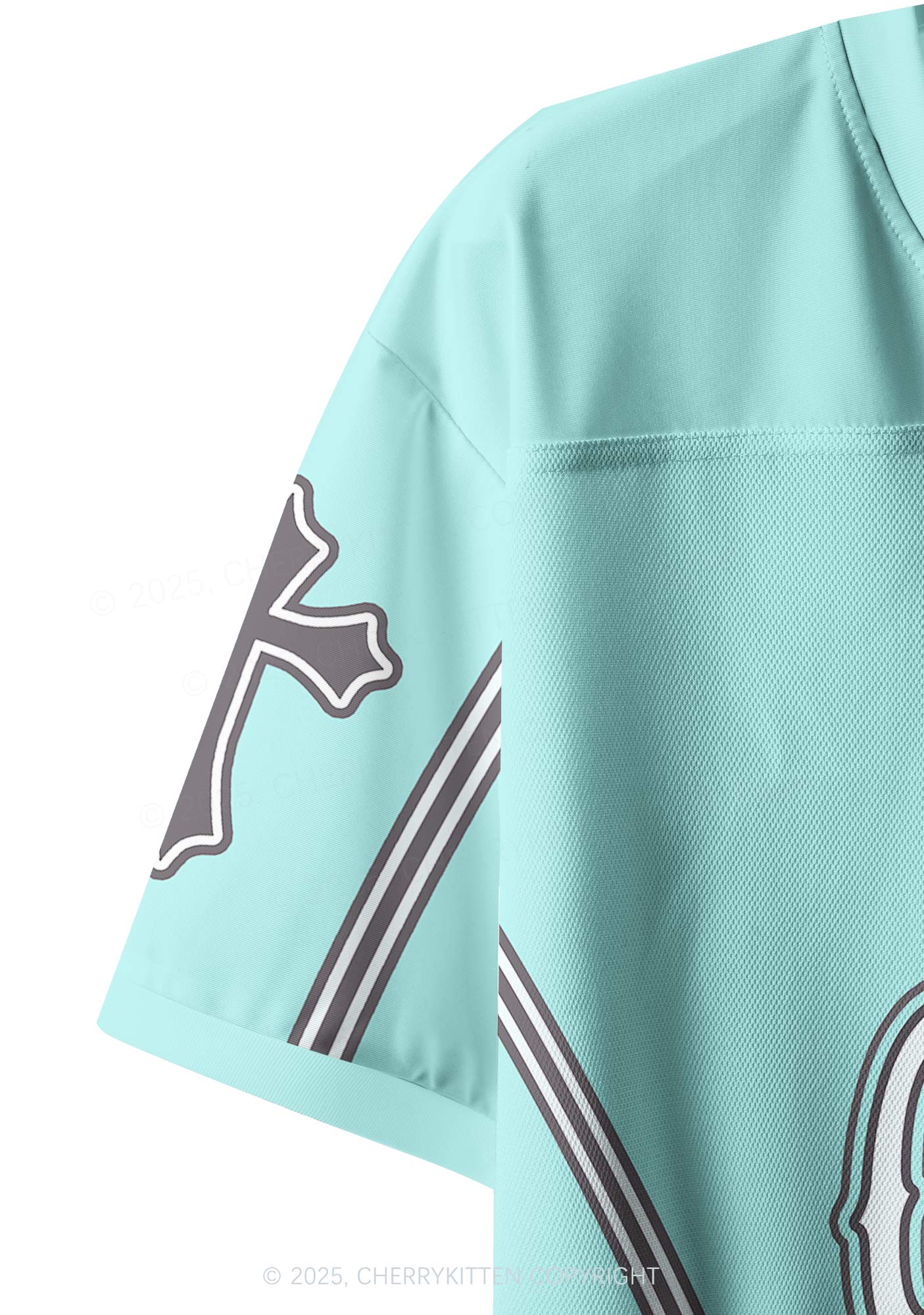Custom Mint Green Cross Cxxt Y2K Crop Sport Jersey Shirts Cherrykitten - Image 4