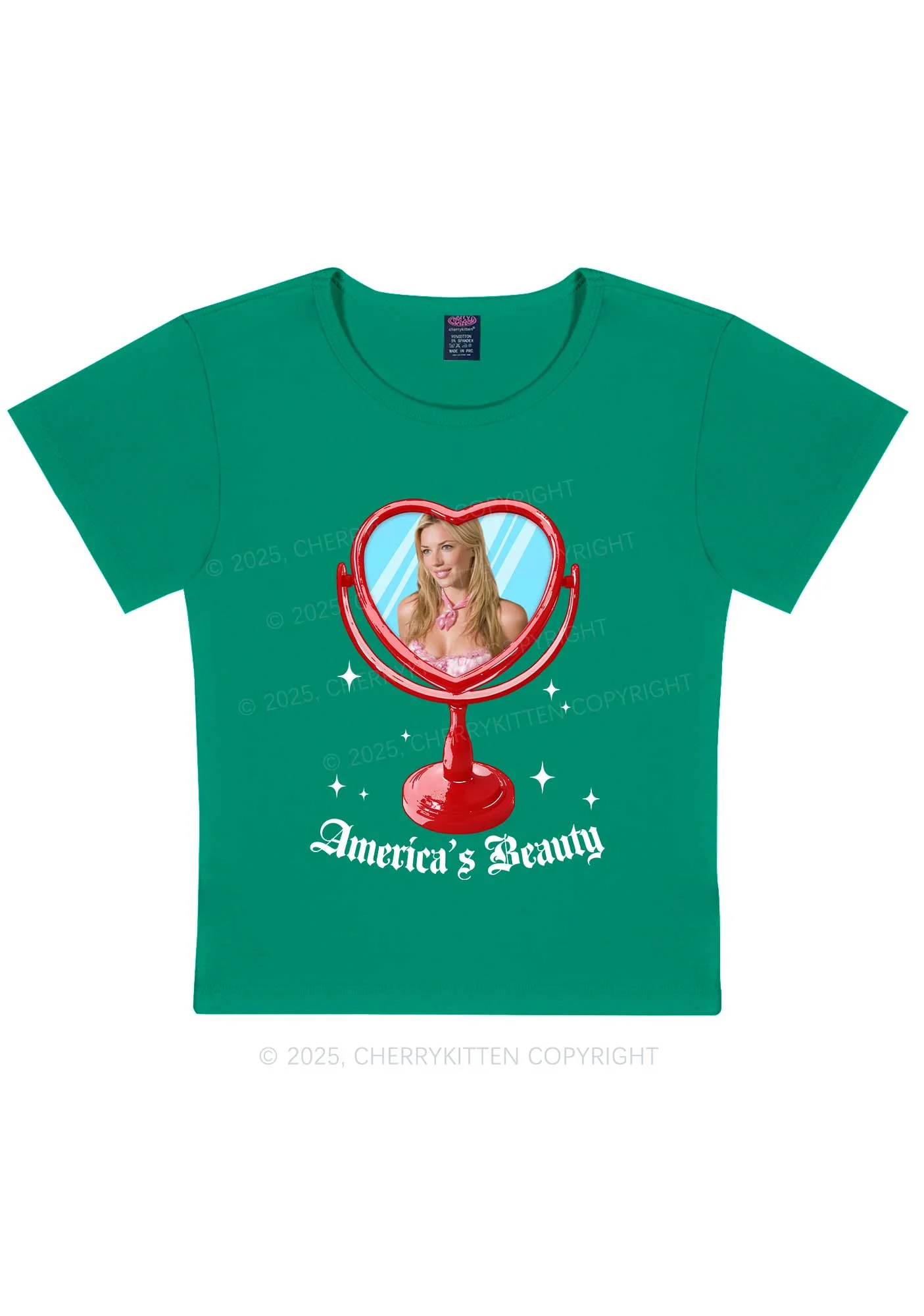 Custom Mirror Beauty Y2K Baby Tee Cherrykitten - Image 12