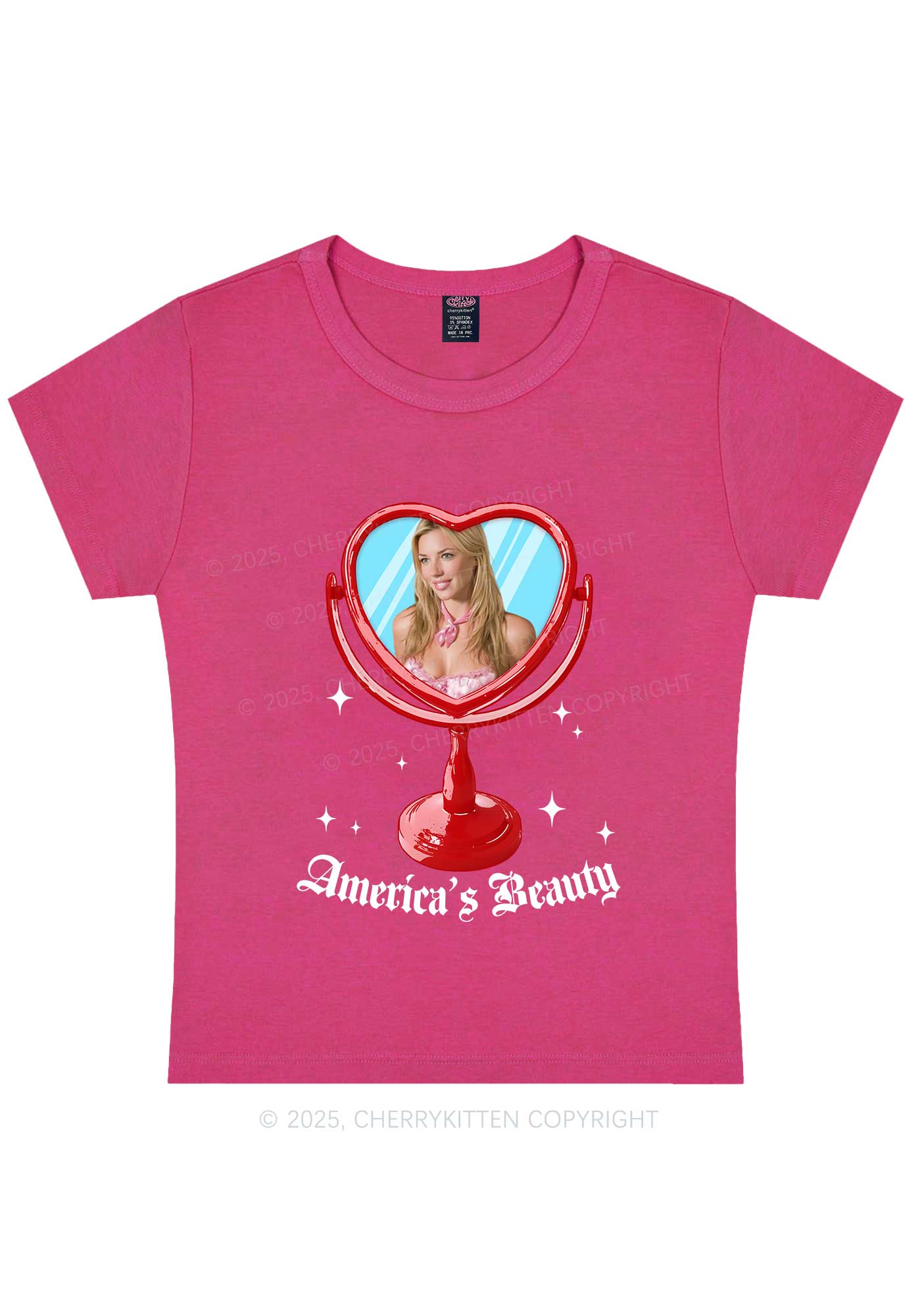 Custom Mirror Beauty Y2K Baby Tee Cherrykitten - Image 5
