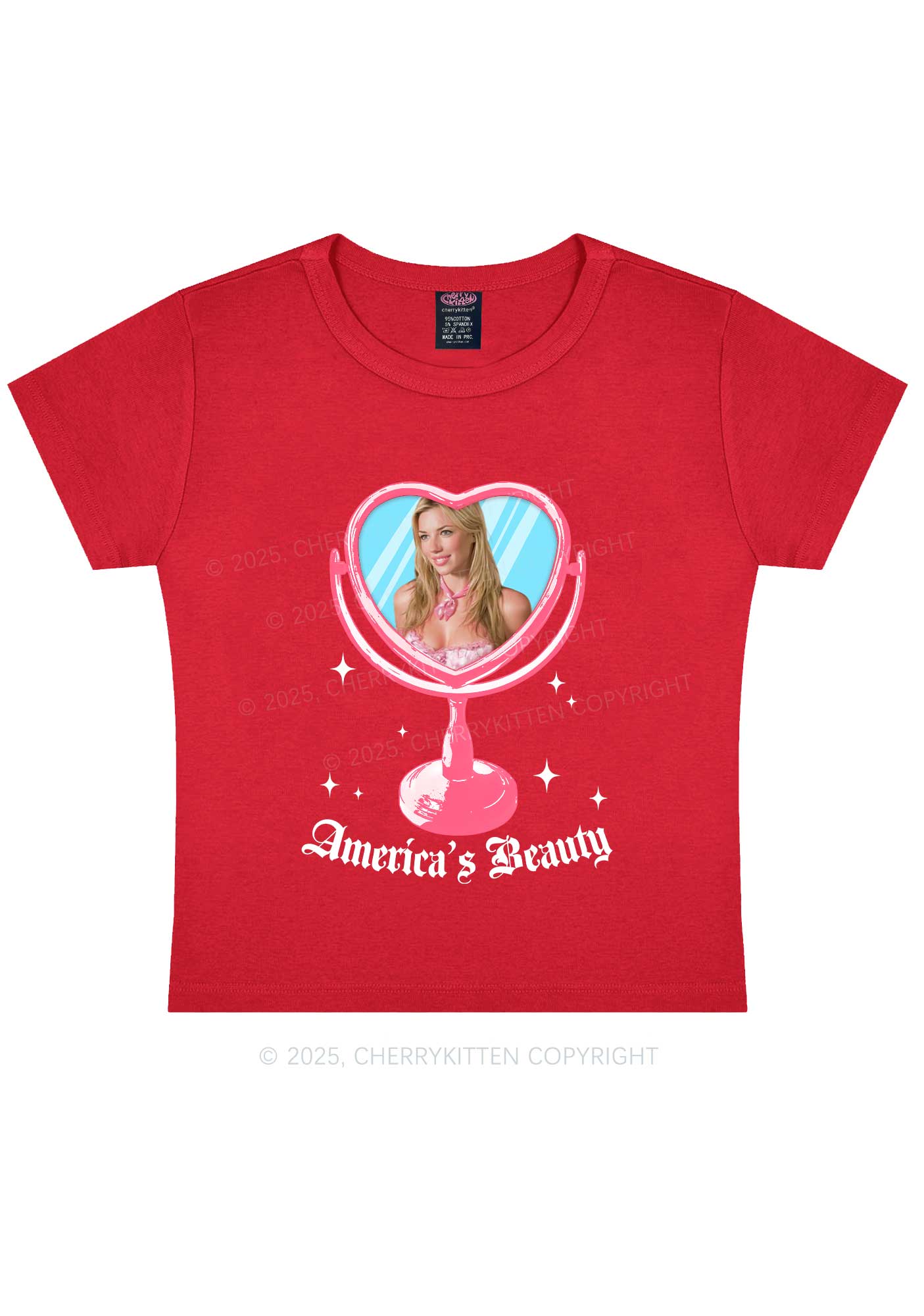 Custom Mirror Beauty Y2K Baby Tee Cherrykitten - Image 7