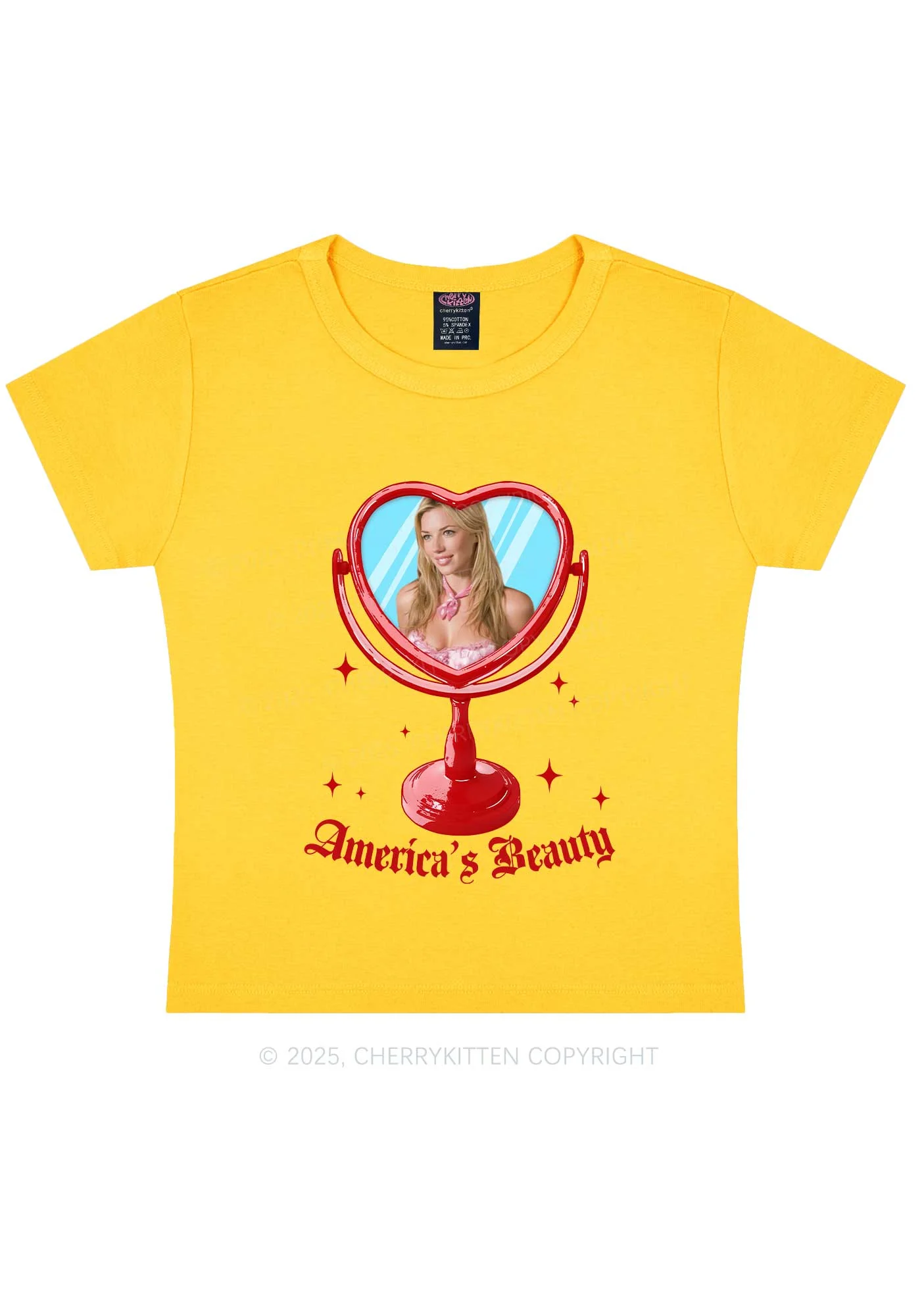 Custom Mirror Beauty Y2K Baby Tee Cherrykitten - Image 8