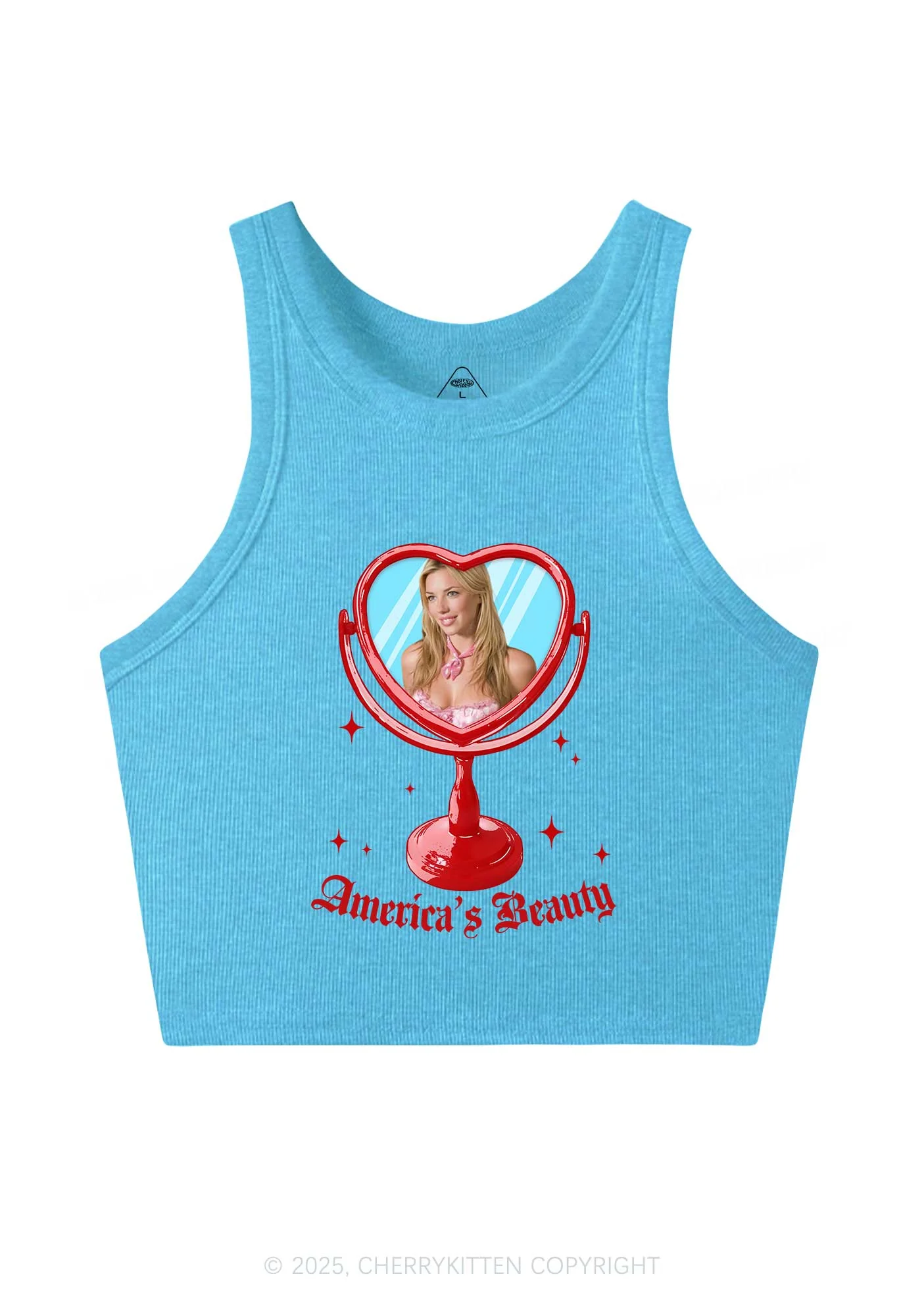 Custom Mirror Beauty Y2K Crop Tank Top Cherrykitten - Image 3