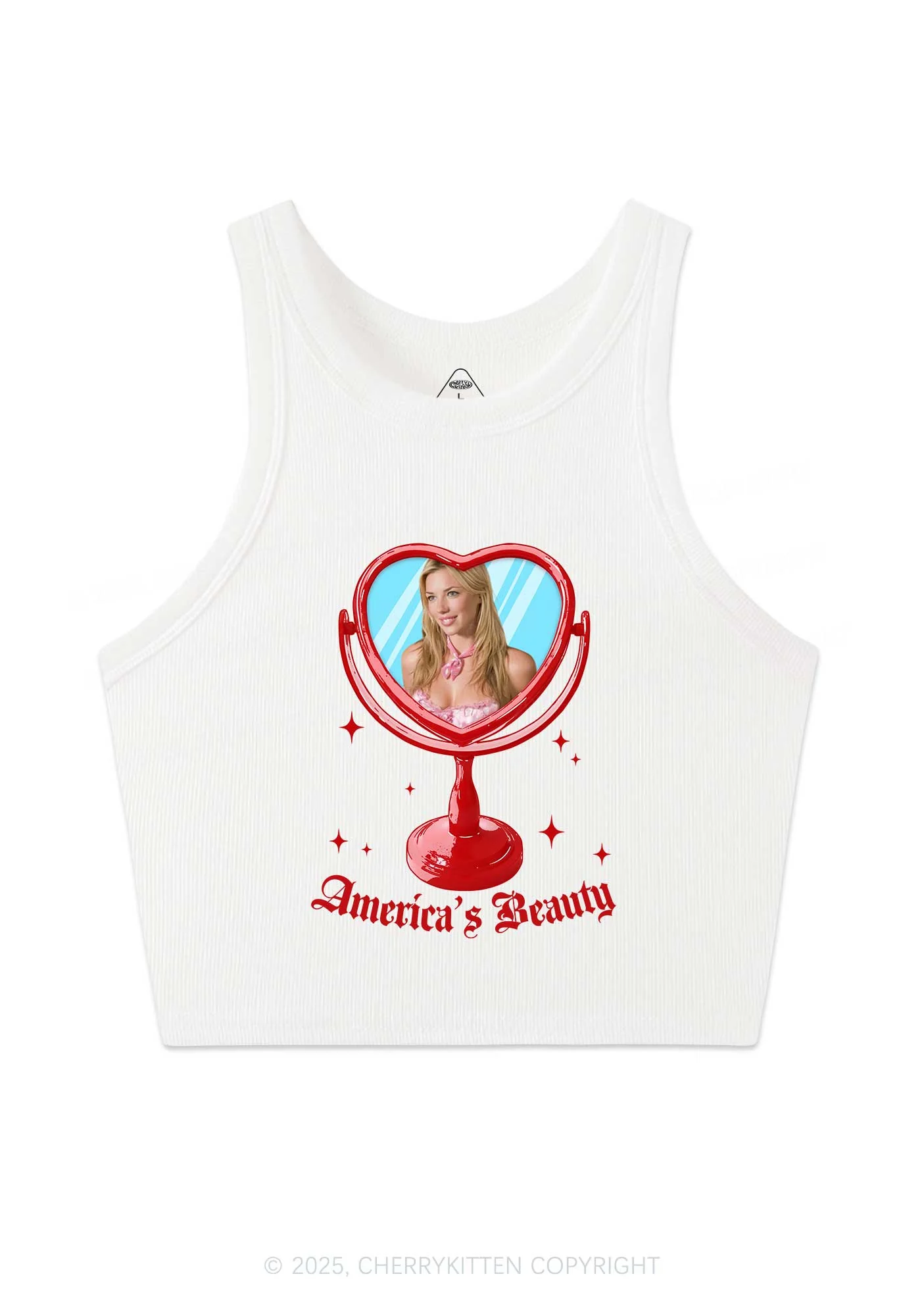 Custom Mirror Beauty Y2K Crop Tank Top Cherrykitten - Image 4