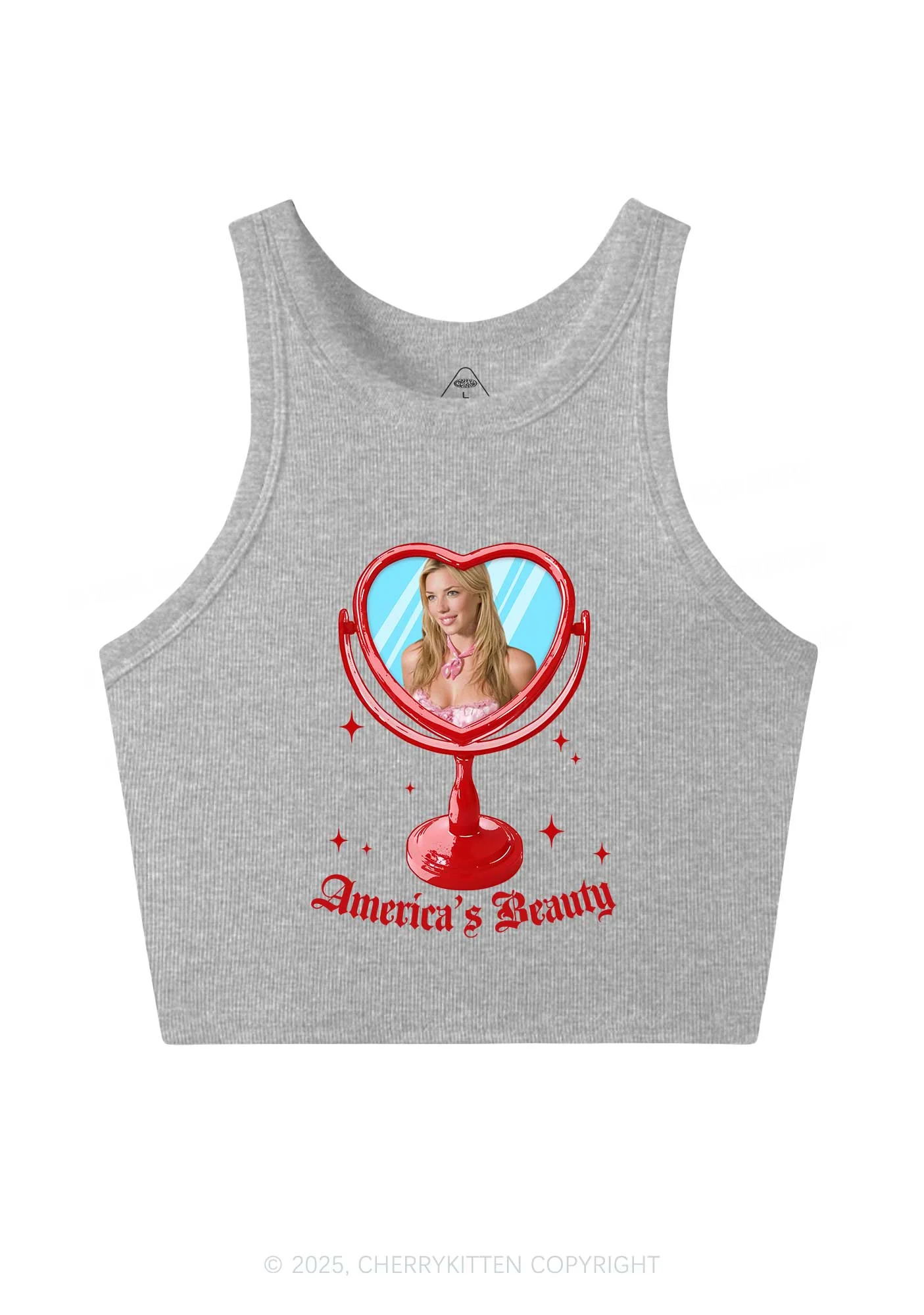 Custom Mirror Beauty Y2K Crop Tank Top Cherrykitten - Image 5