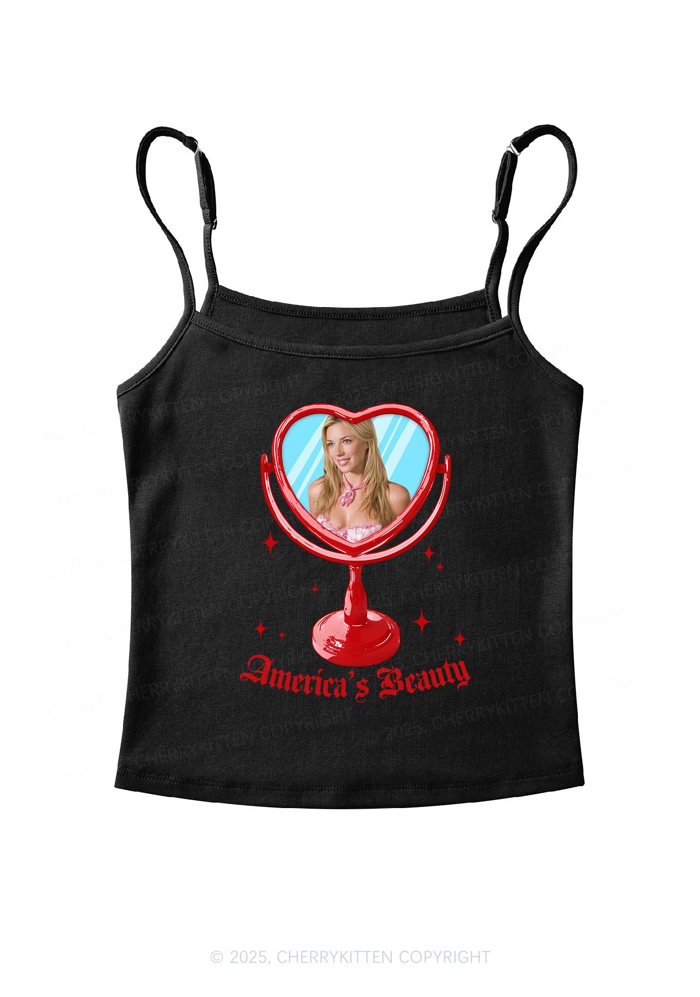 Custom Mirror Beauty Y2K Spaghetti Strap Cami Cherrykitten - Image 3