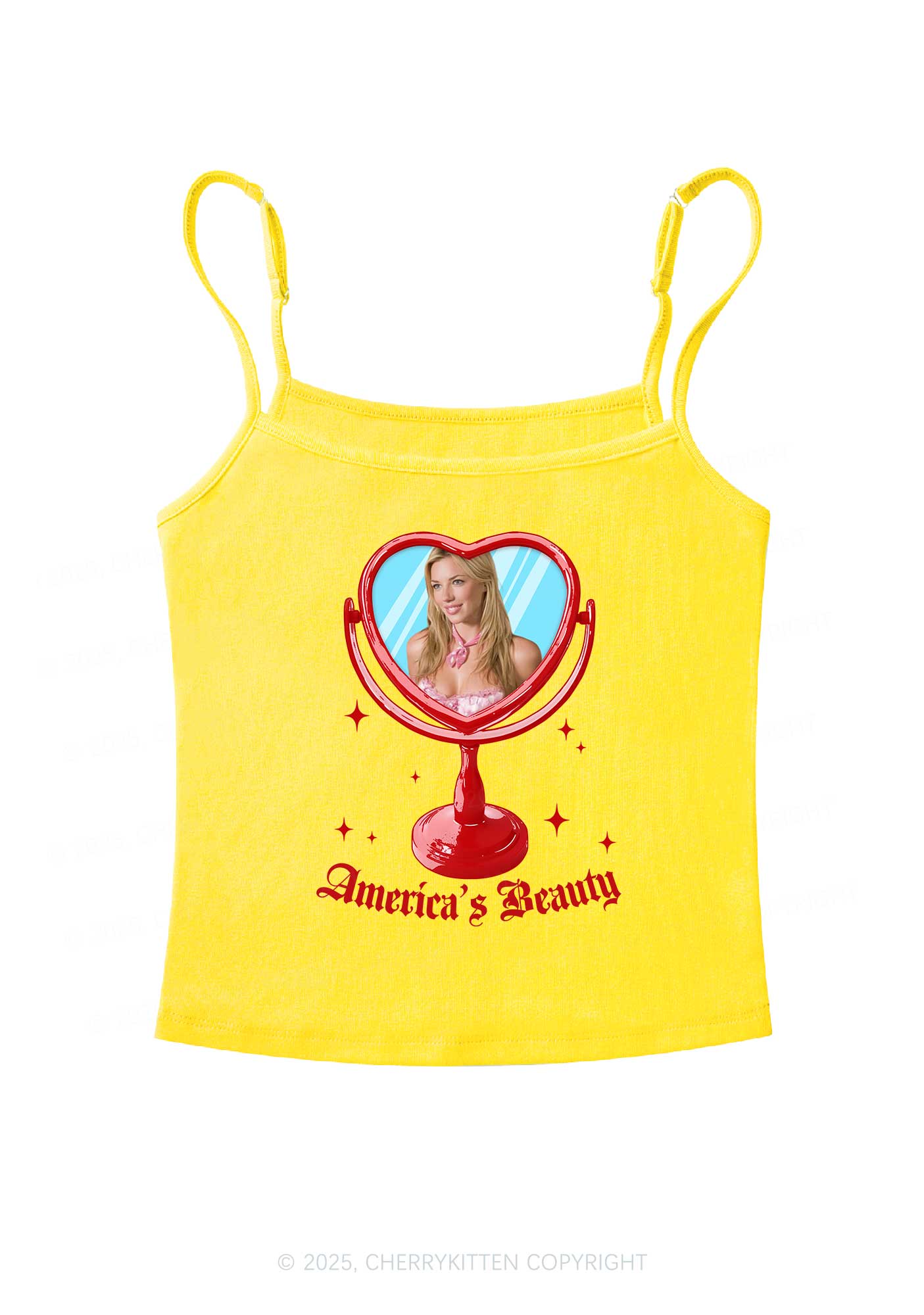 Custom Mirror Beauty Y2K Spaghetti Strap Cami Cherrykitten - Image 5