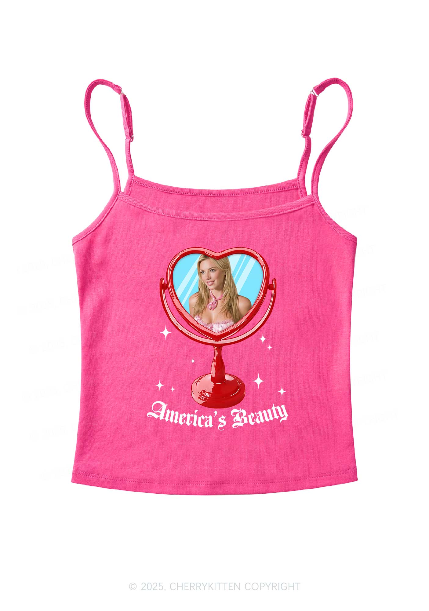 Custom Mirror Beauty Y2K Spaghetti Strap Cami Cherrykitten - Image 6