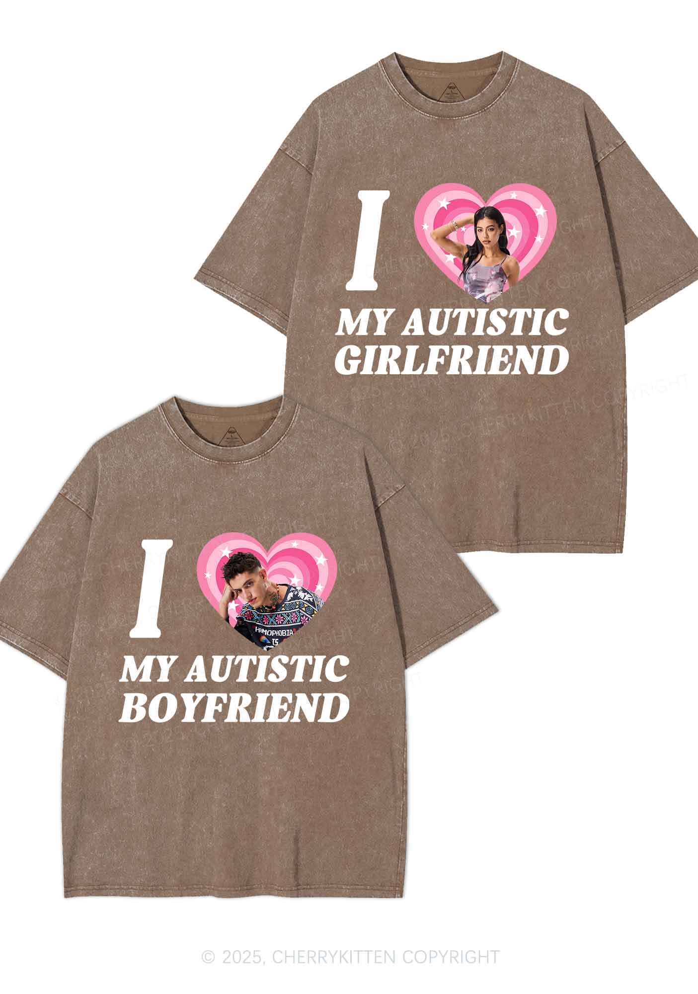Custom My Autistic BF GF Y2K Valentine's Day Washed Tee Cherrykitten - Image 6