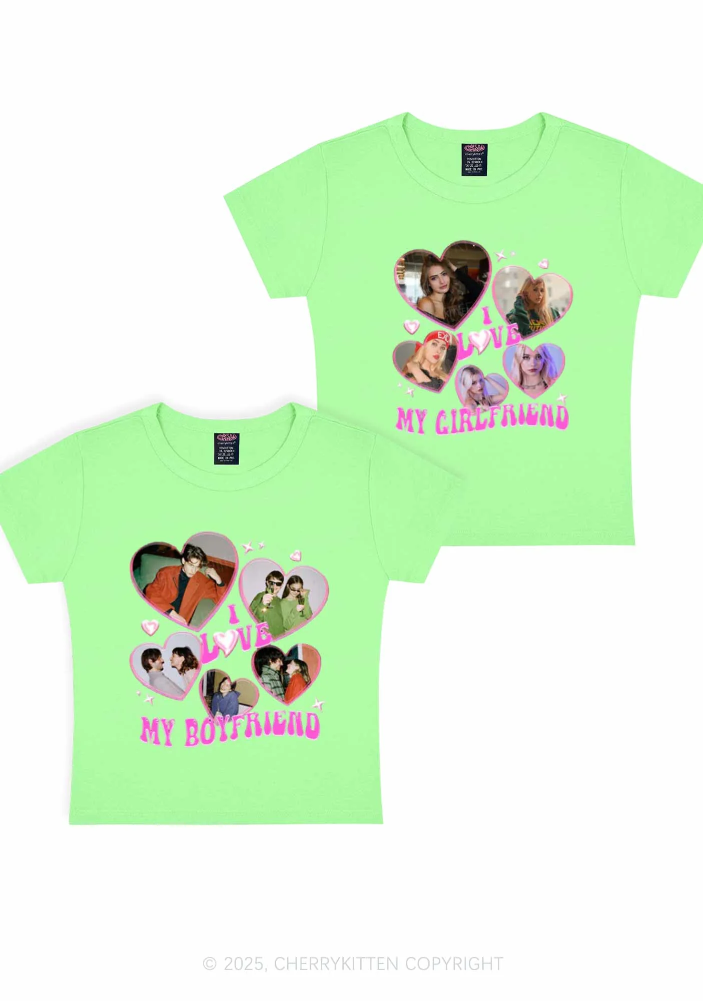 Custom My BF GF Photos Y2K Valentine's Day Baby Tee Cherrykitten - Image 10
