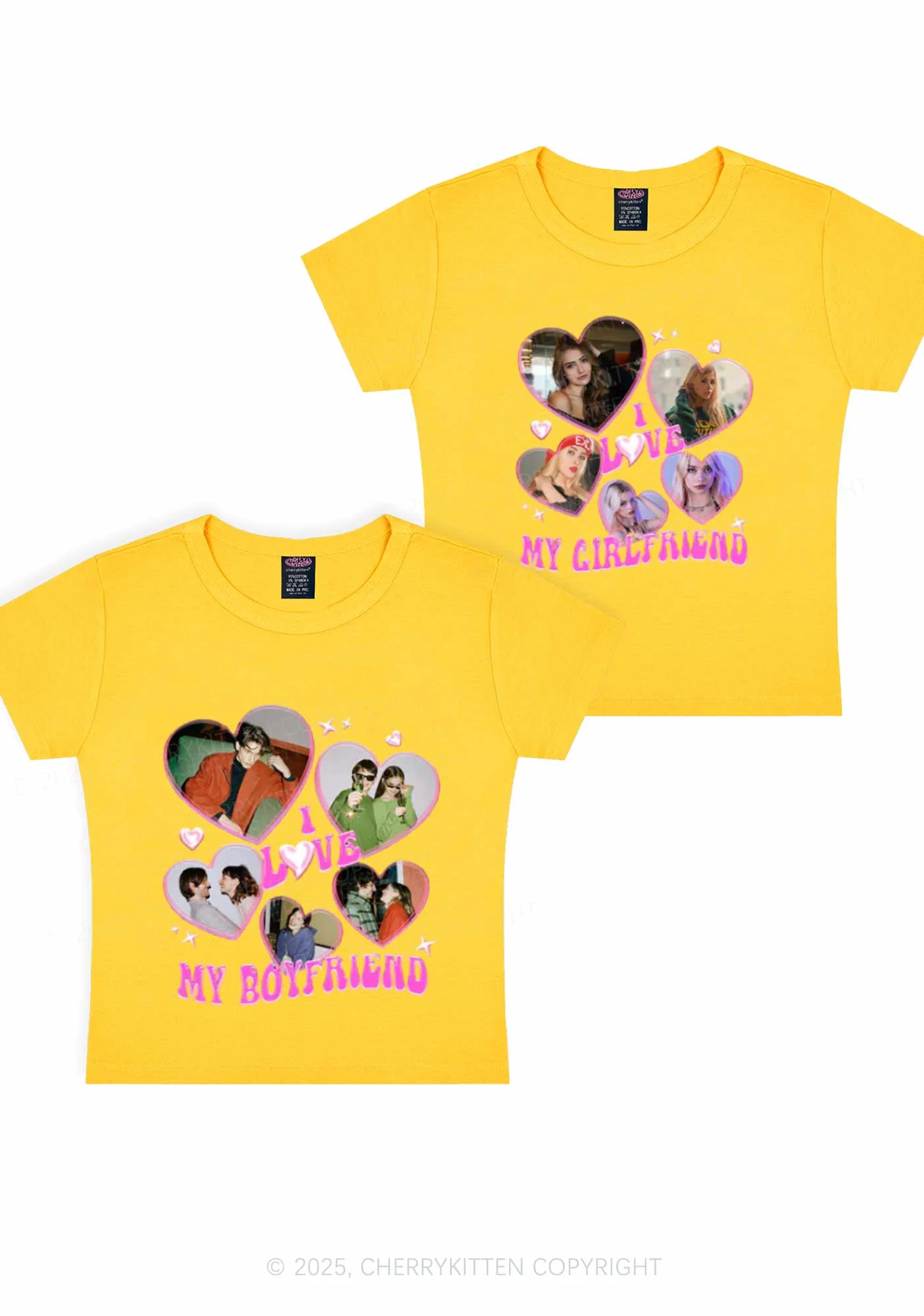 Custom My BF GF Photos Y2K Valentine's Day Baby Tee Cherrykitten - Image 5