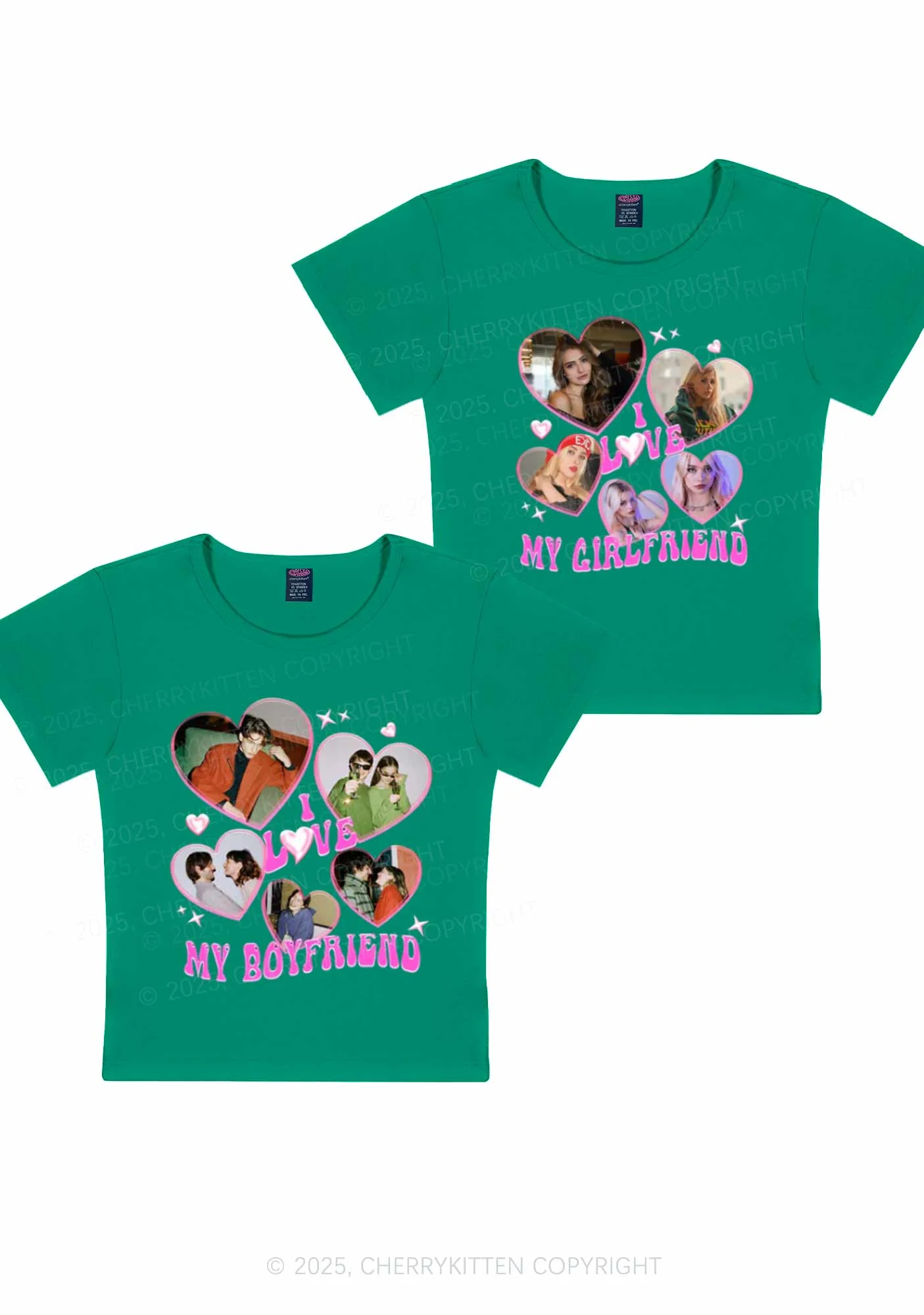 Custom My BF GF Photos Y2K Valentine's Day Baby Tee Cherrykitten - Image 6