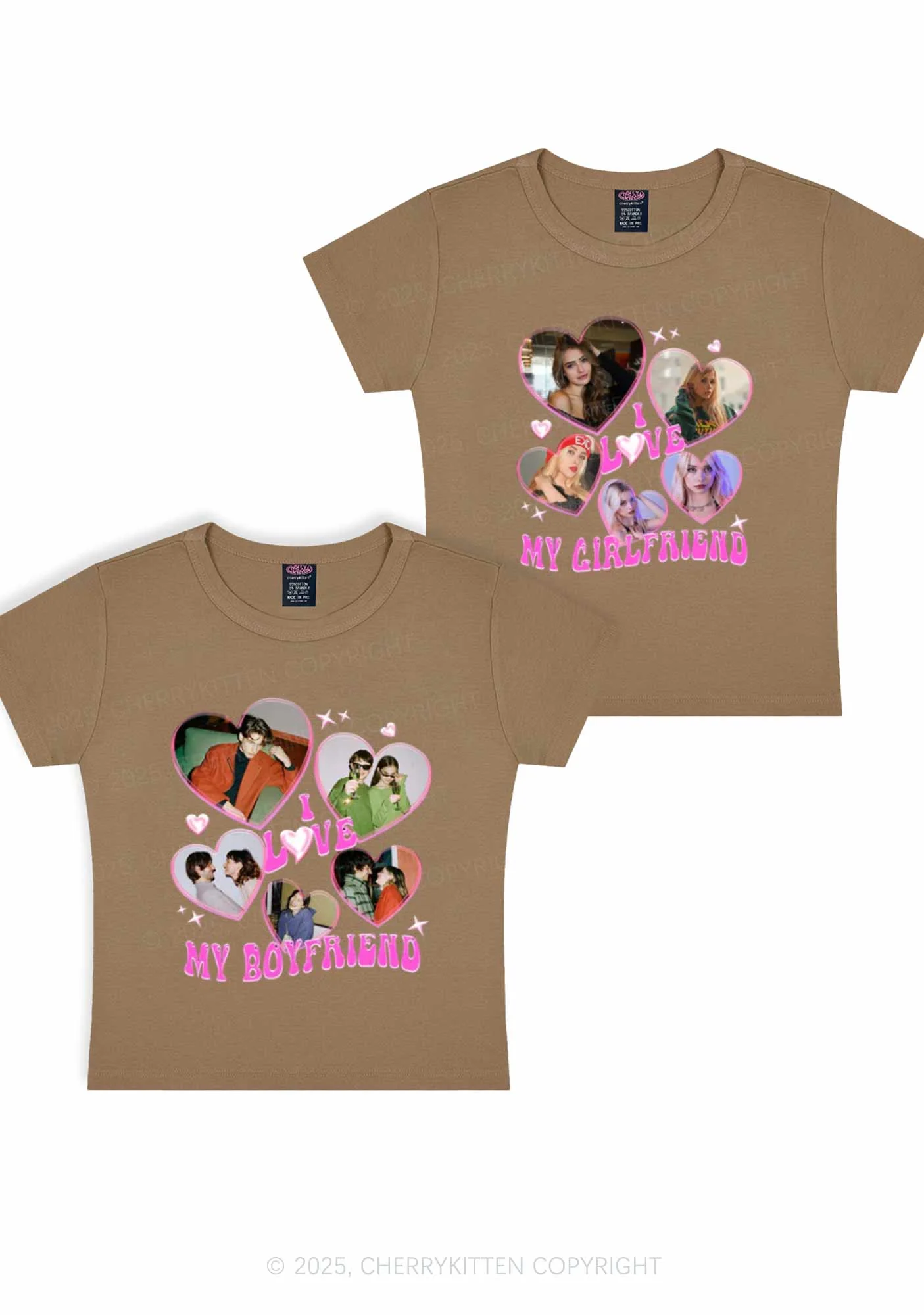 Custom My BF GF Photos Y2K Valentine's Day Baby Tee Cherrykitten - Image 8