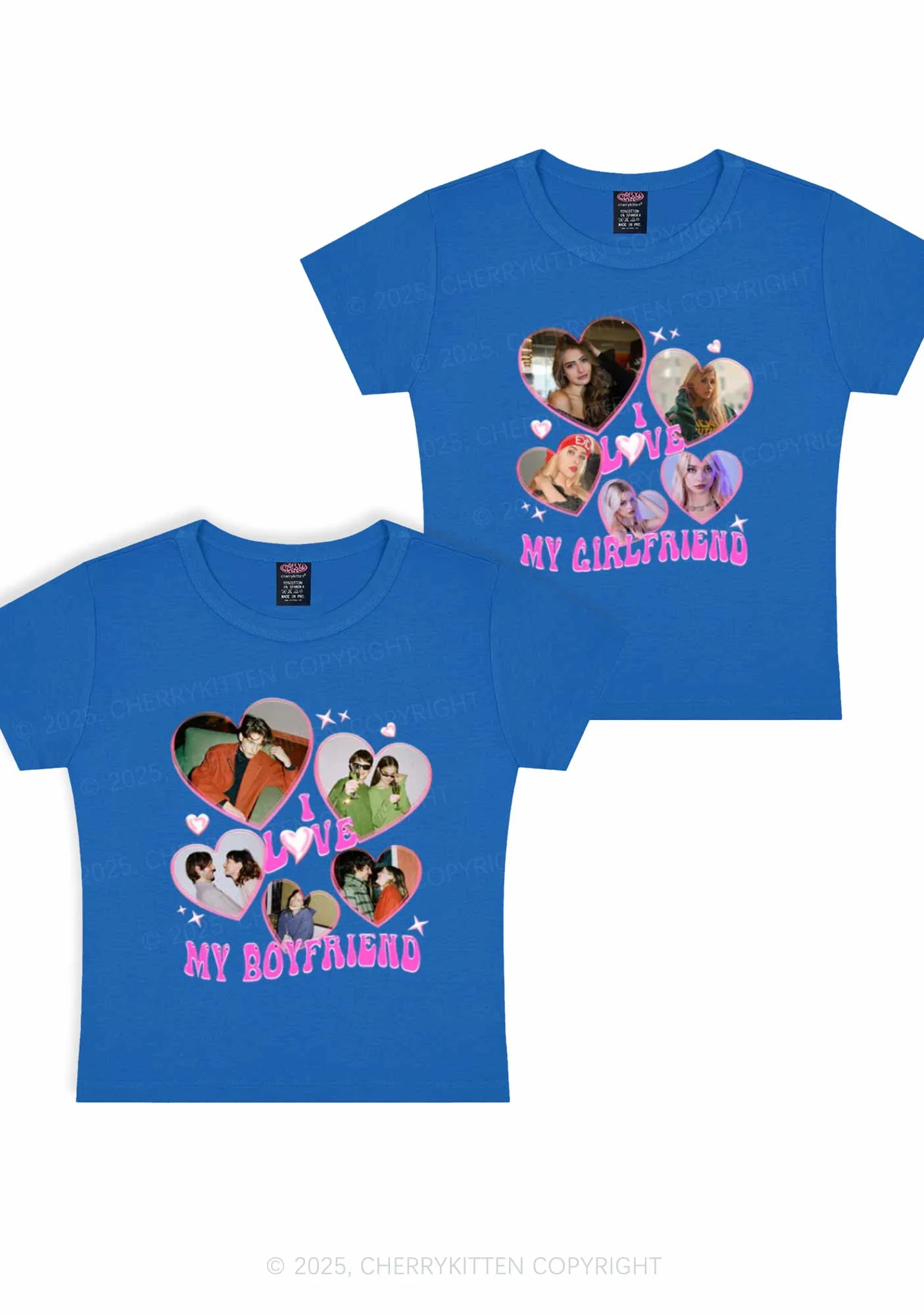 Custom My BF GF Photos Y2K Valentine's Day Baby Tee Cherrykitten - Image 9