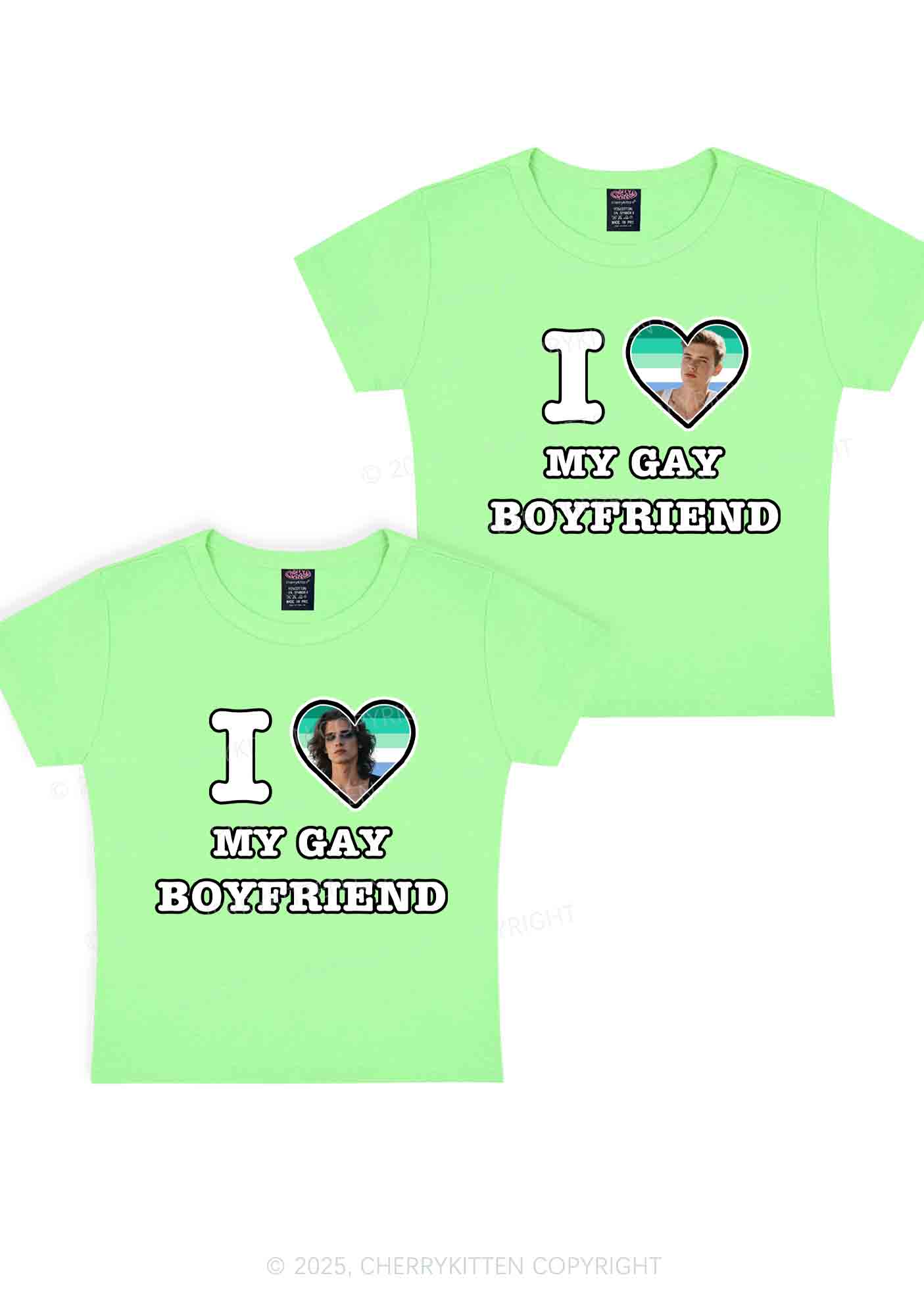 Custom My Gay BF Pride Y2K Valentine's Day Baby Tee Cherrykitten - Image 11