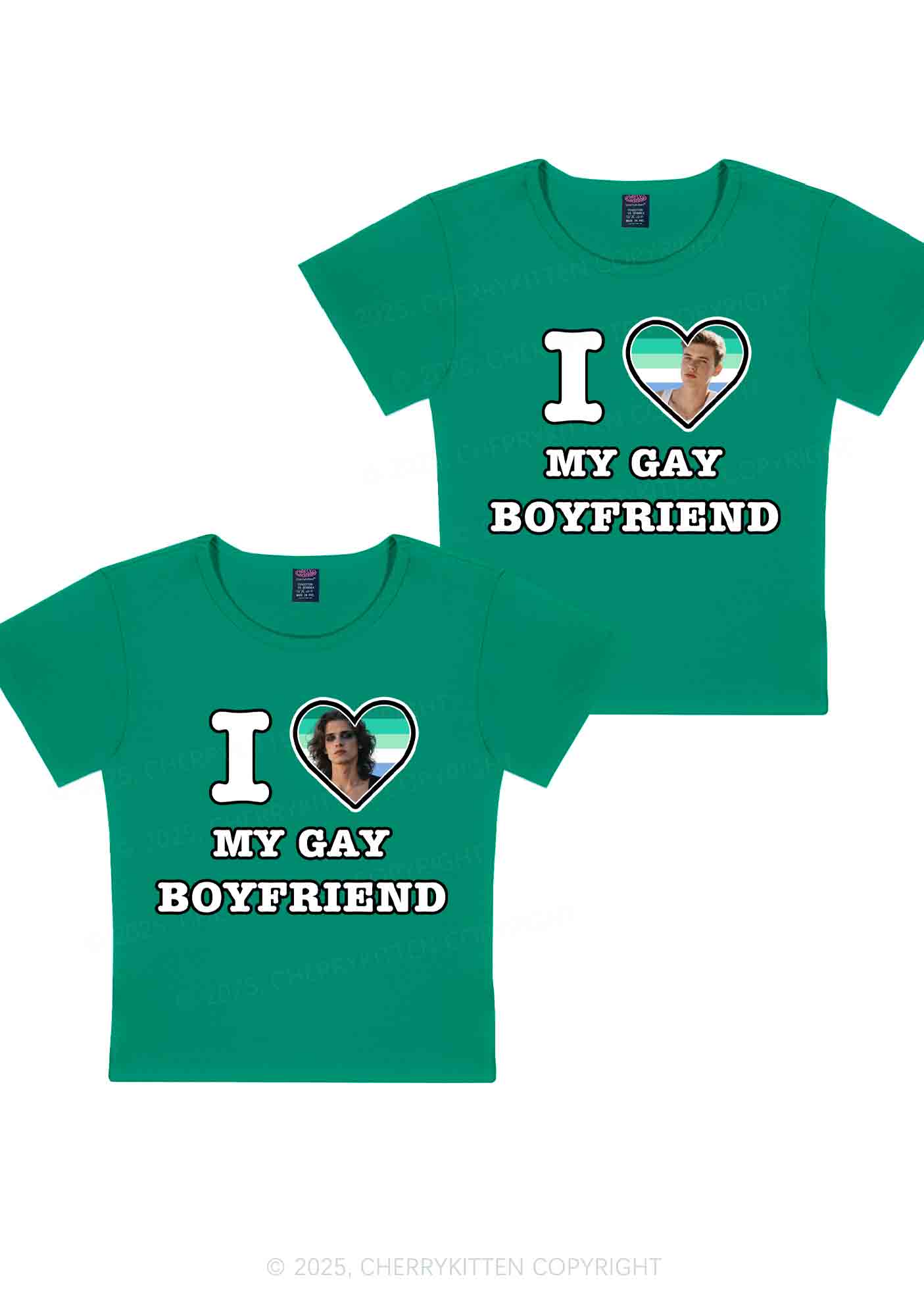 Custom My Gay BF Pride Y2K Valentine's Day Baby Tee Cherrykitten - Image 8