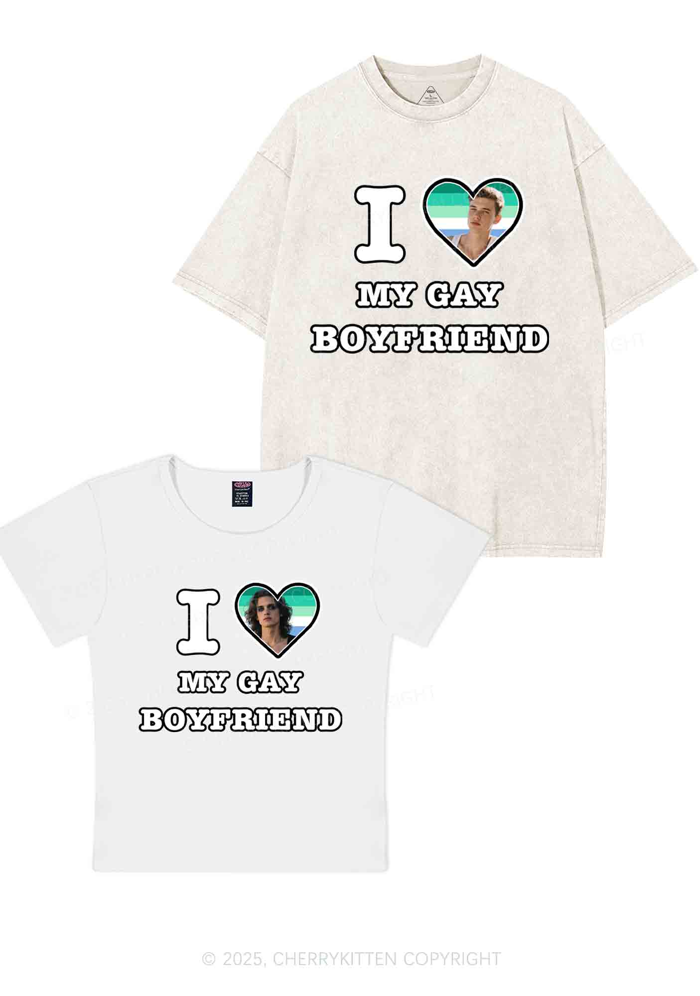Custom My Gay BF Pride Y2K Valentine's Day Couple Shirt Cherrykitten - Image 9