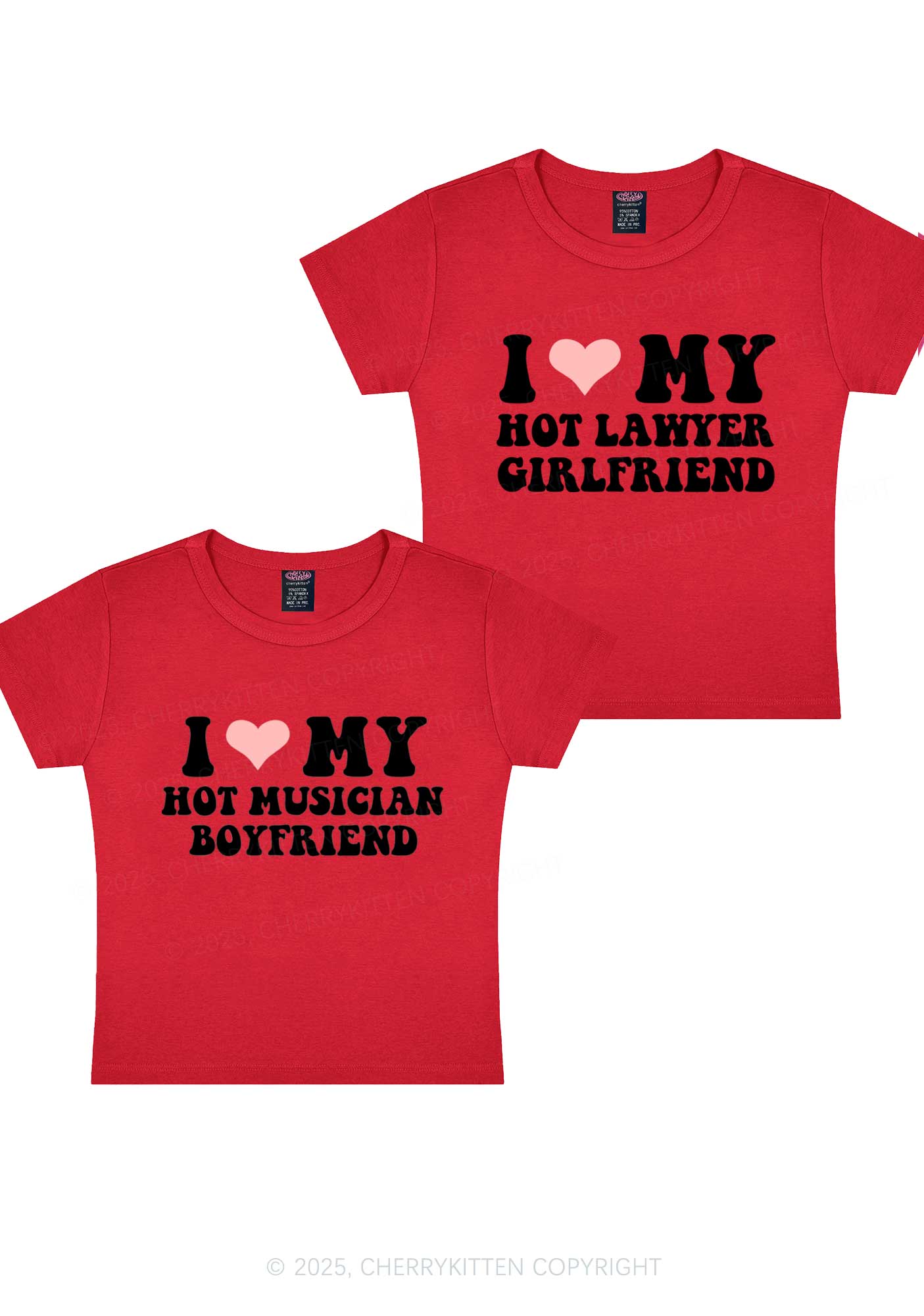 Custom My Hot Lawyer GF Y2K Valentine's Day Baby Tee Cherrykitten - Image 9