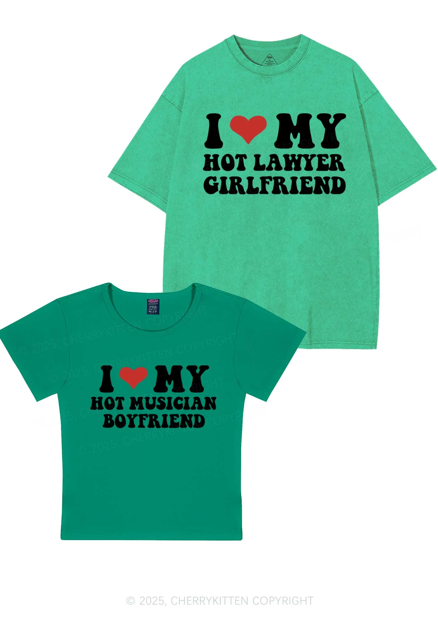 Custom My Hot Lawyer GF Y2K Valentine's Day Couple Shirt Cherrykitten - Image 11