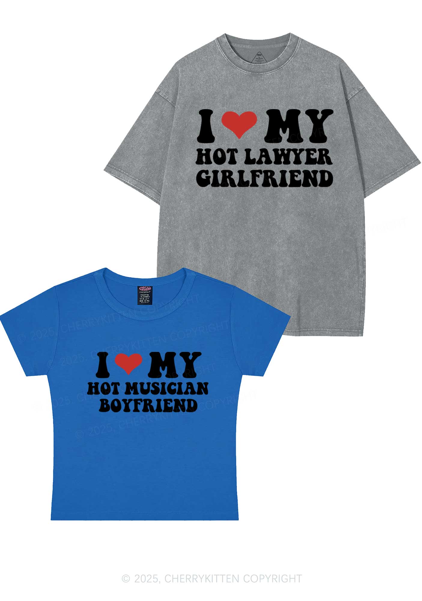 Custom My Hot Lawyer GF Y2K Valentine's Day Couple Shirt Cherrykitten - Image 12