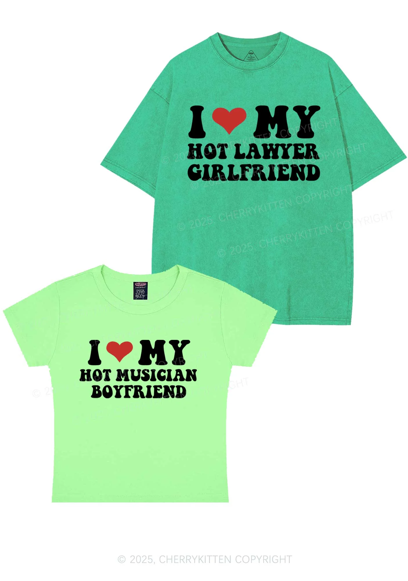 Custom My Hot Lawyer GF Y2K Valentine's Day Couple Shirt Cherrykitten - Image 13