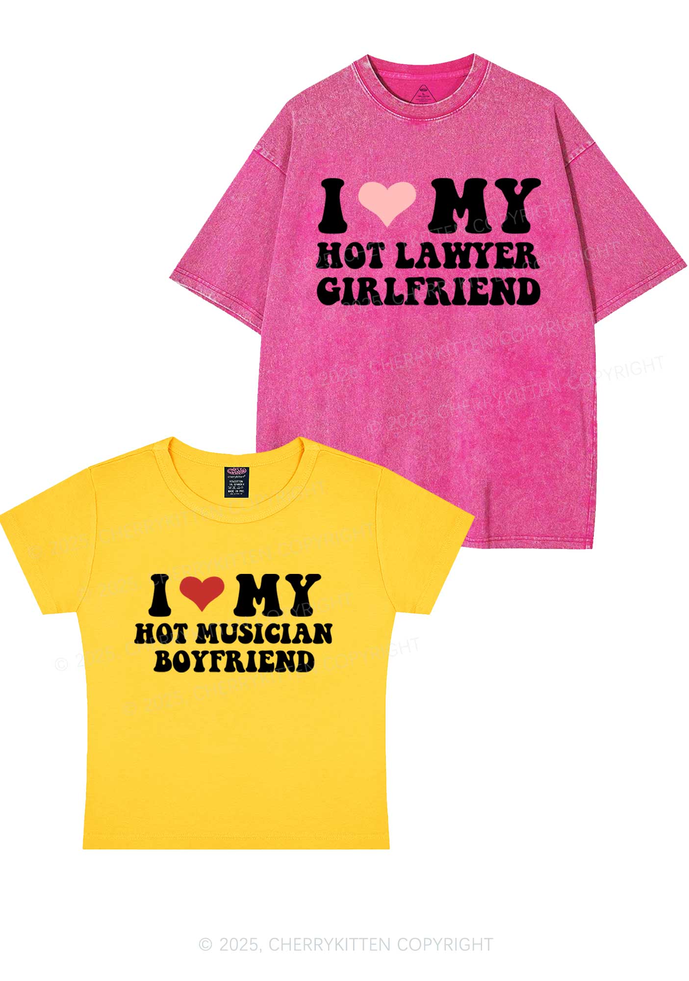 Custom My Hot Lawyer GF Y2K Valentine's Day Couple Shirt Cherrykitten - Image 5