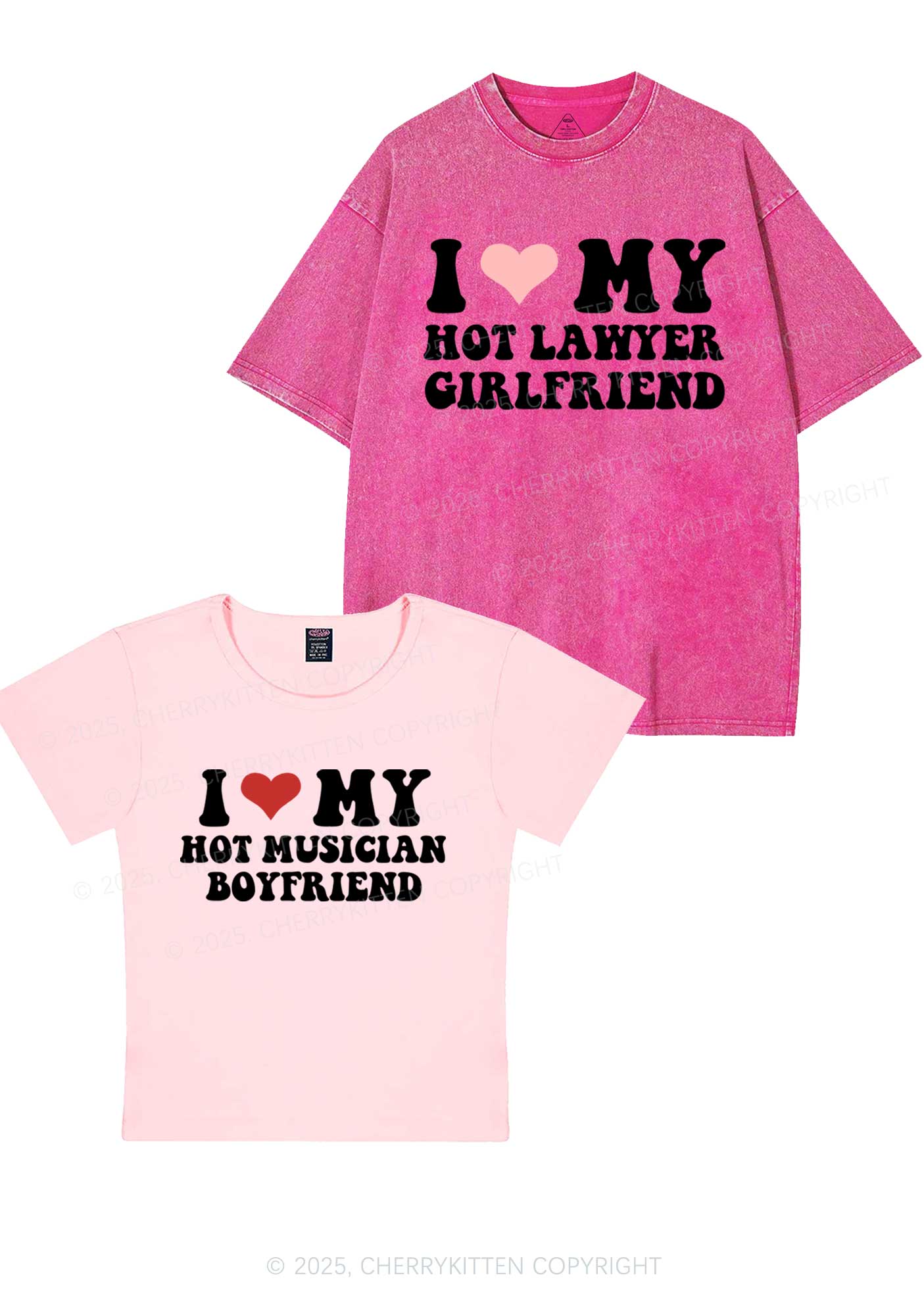 Custom My Hot Lawyer GF Y2K Valentine's Day Couple Shirt Cherrykitten - Image 8