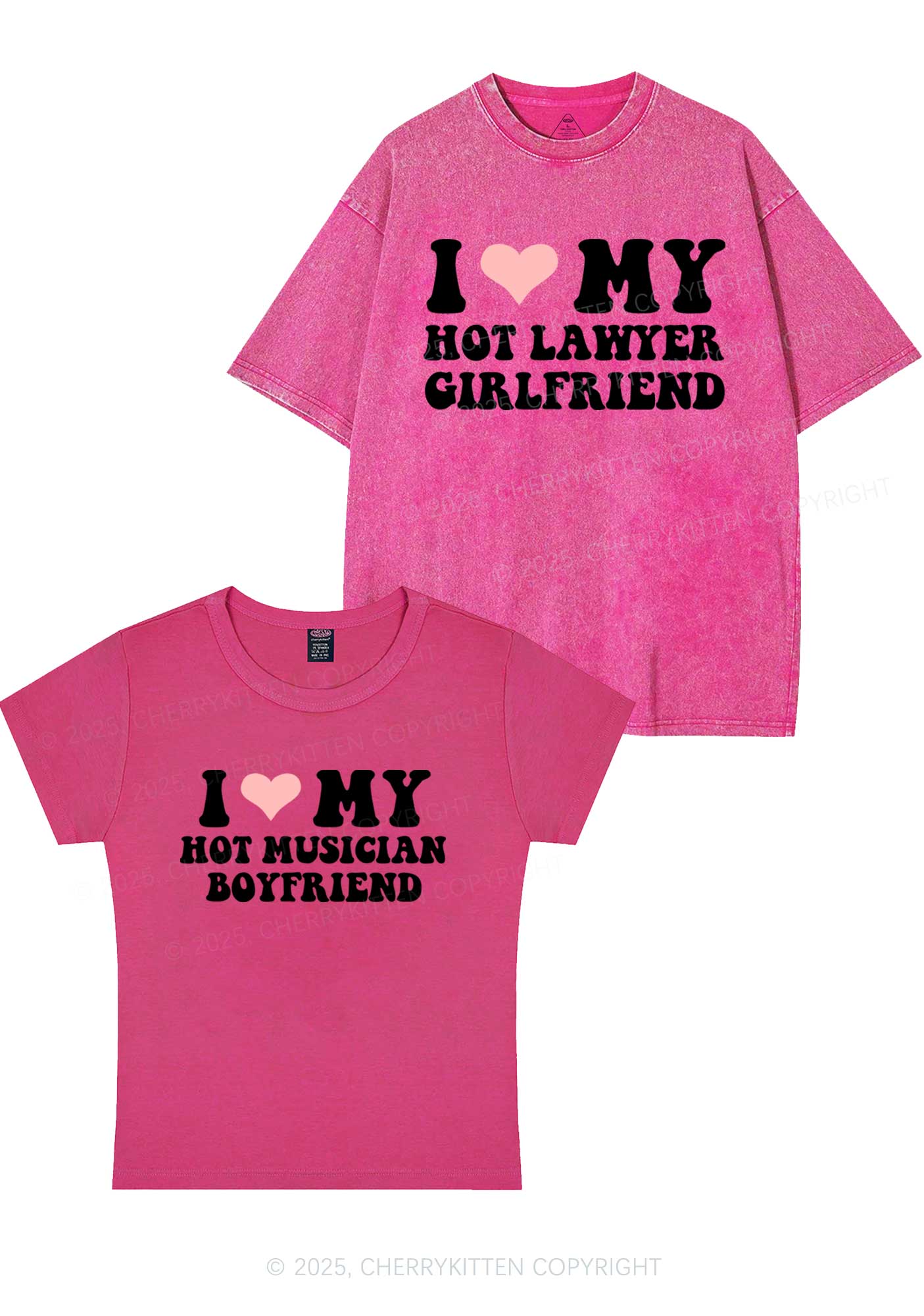 Custom My Hot Lawyer GF Y2K Valentine's Day Couple Shirt Cherrykitten - Image 9