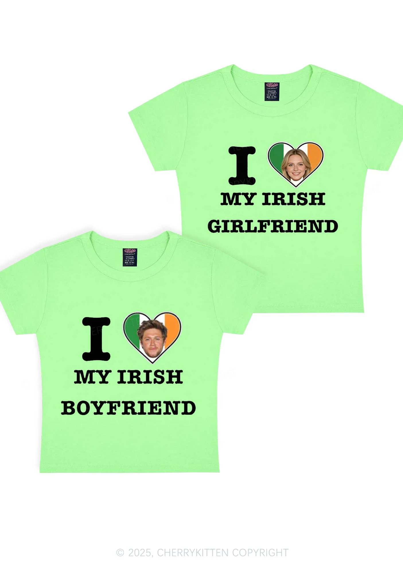 Custom My Irish BF GF Y2K Valentine's Day Baby Tee Cherrykitten - Image 10