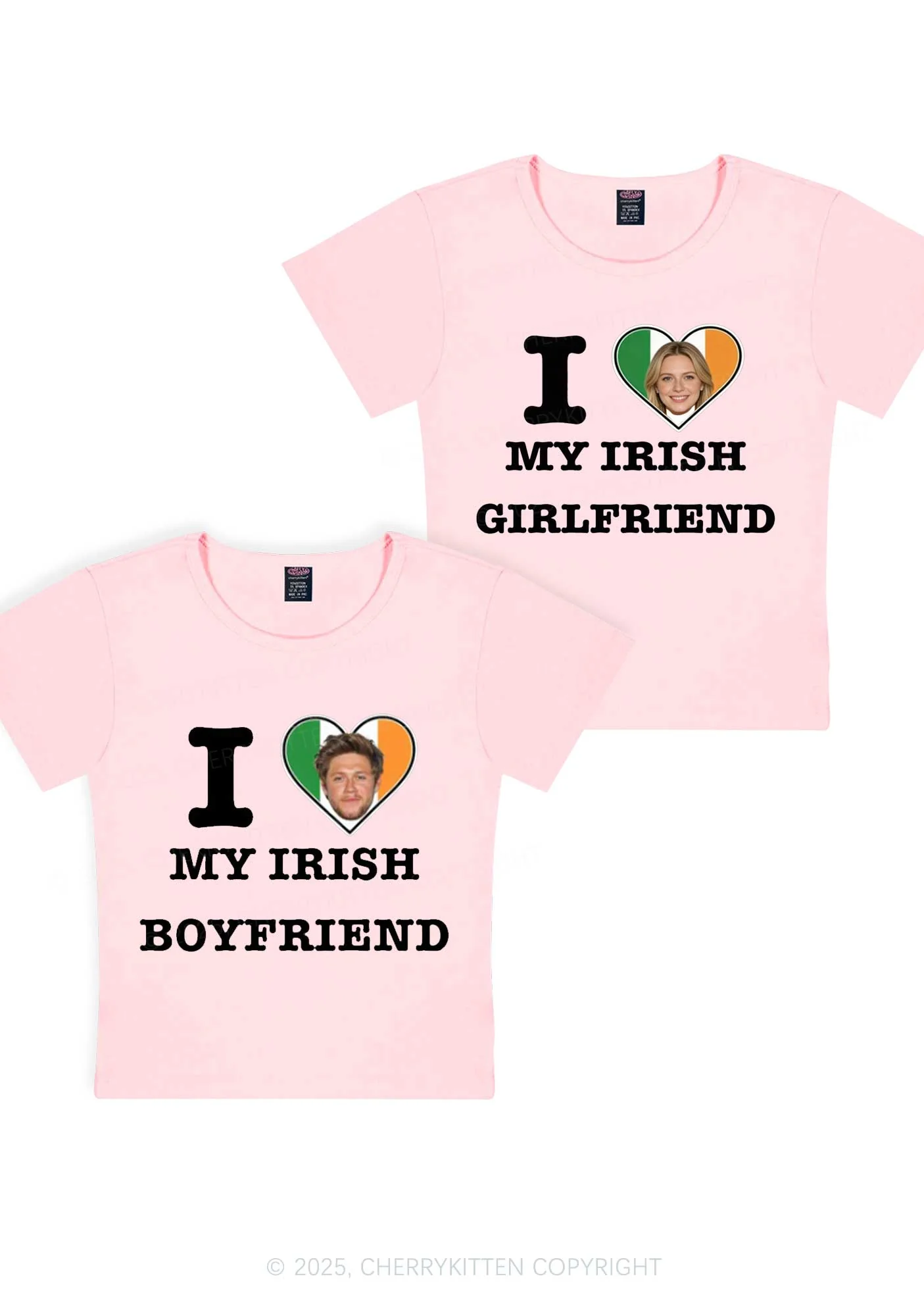 Custom My Irish BF GF Y2K Valentine's Day Baby Tee Cherrykitten - Image 11